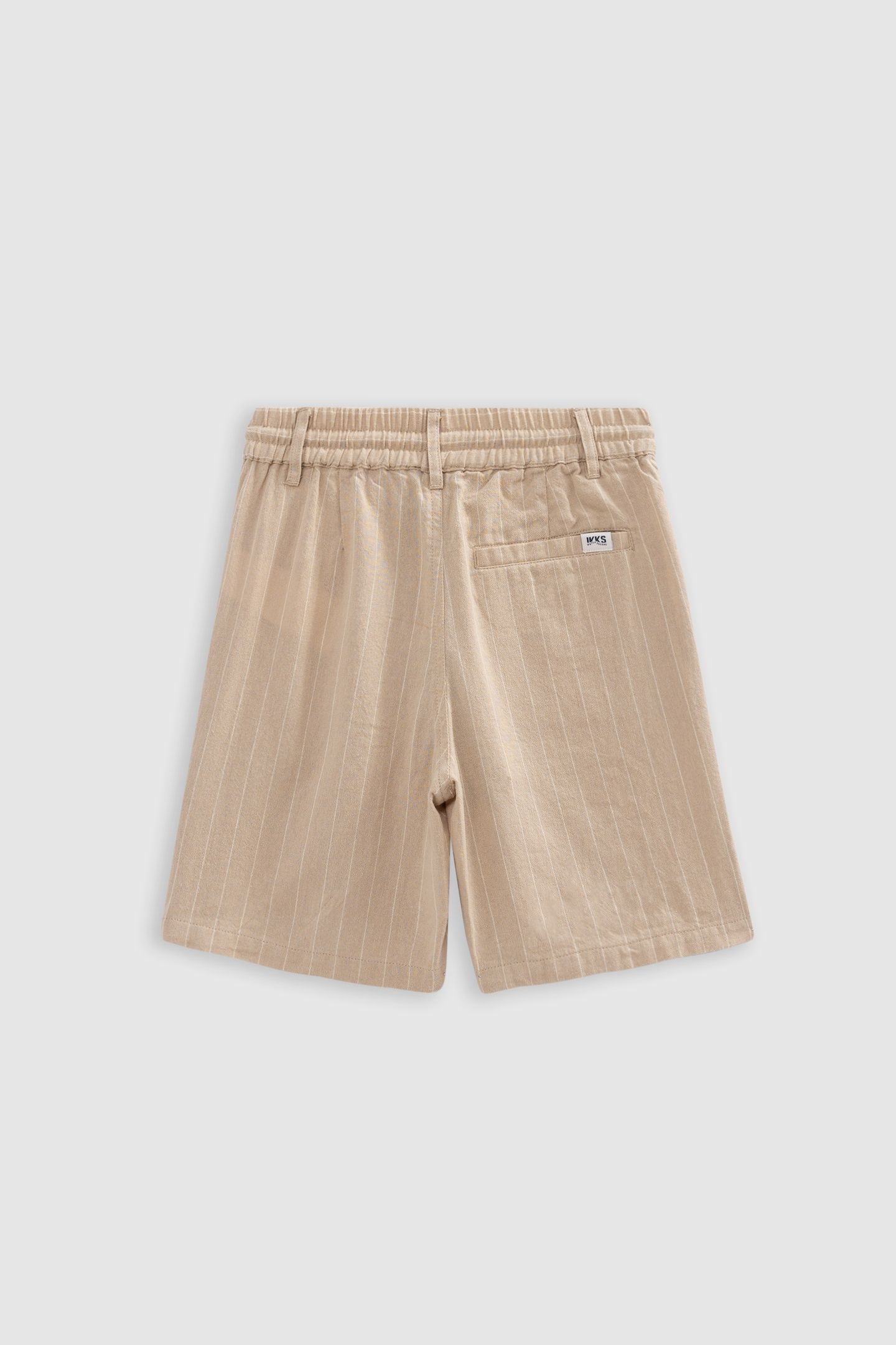 BEIGE ORGANIC COTTON BERMUDA SHORTS WITH STRIPES 2
