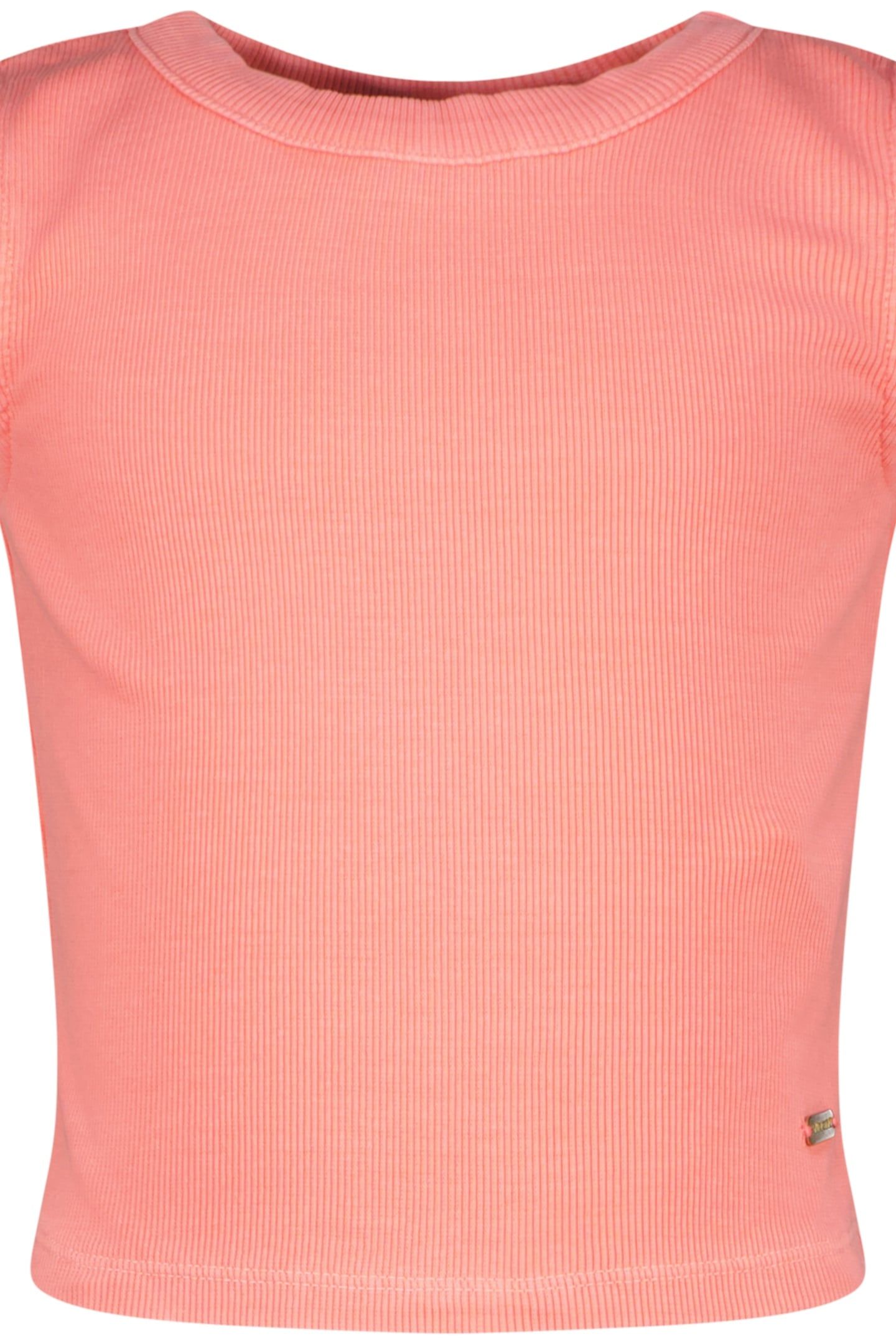 BASIC-CROP RIB TOP NEON PEACH 1