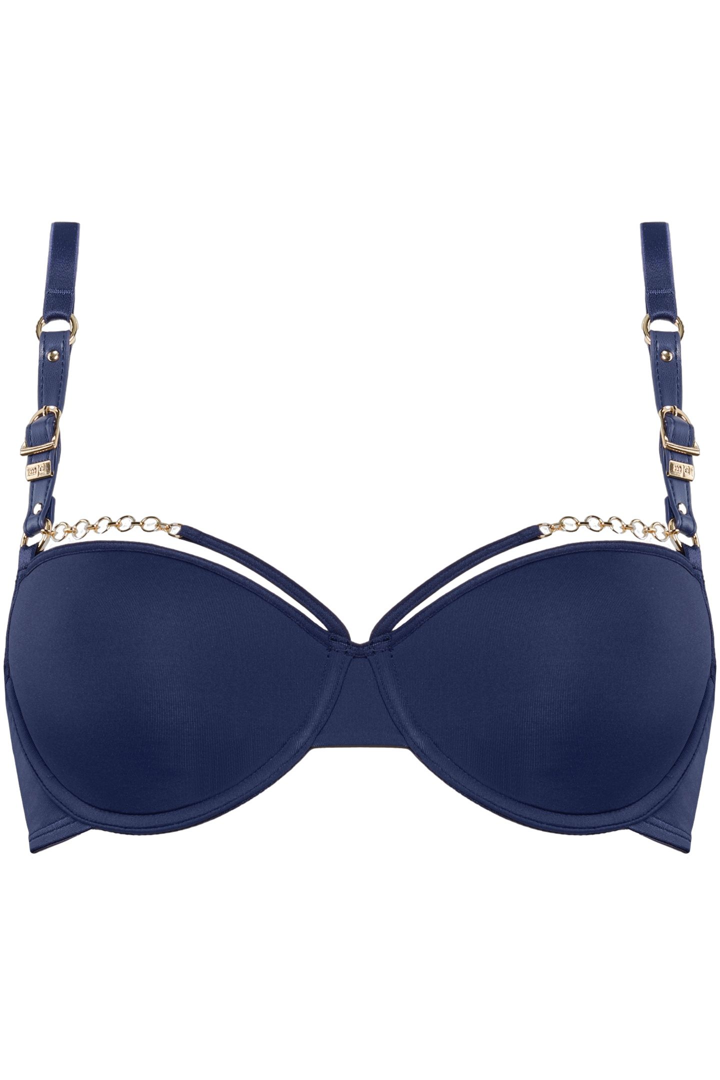 MORANA DARK SKY BLUE PLUNGE BALCONY BRA 3