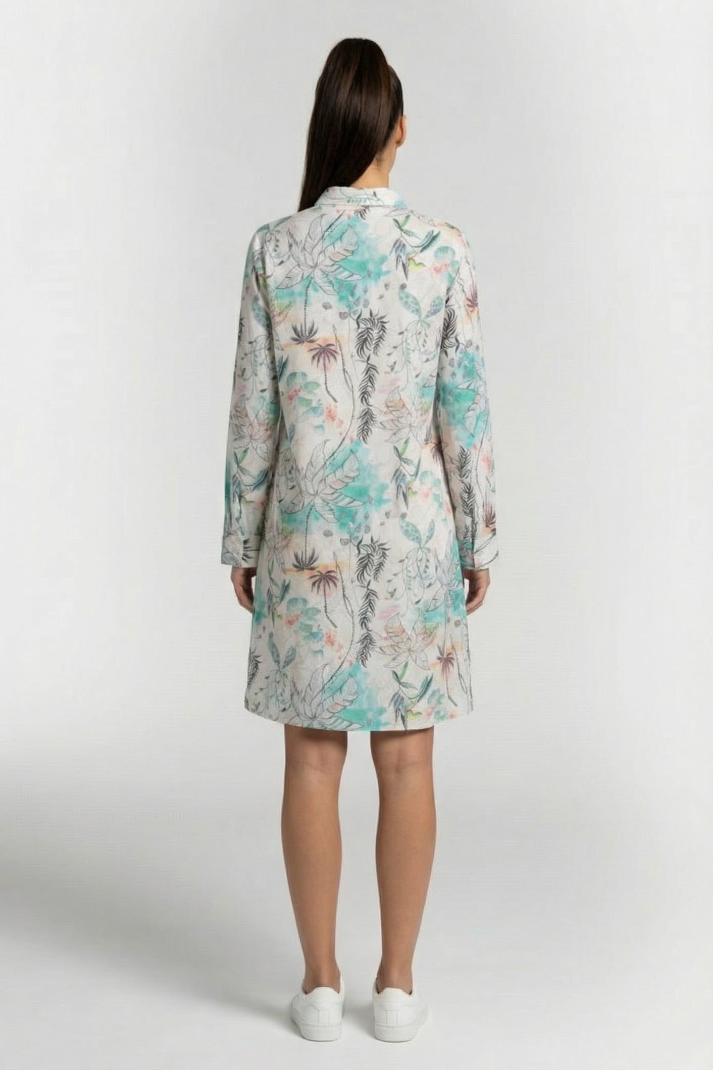 TUNIC CHILL OUT IN OFFWHITE WITH PALM FESTIVAL PRINT. 2