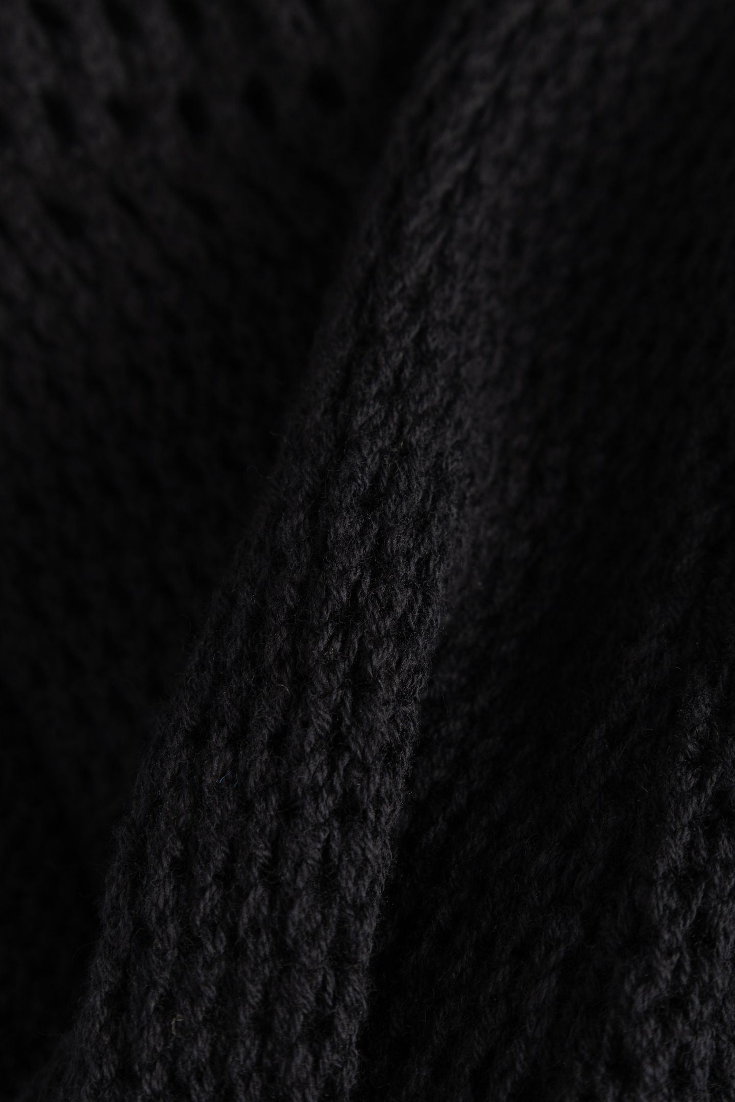 BLACK CROCHET-STYLE KNIT MIDI DRESS 8