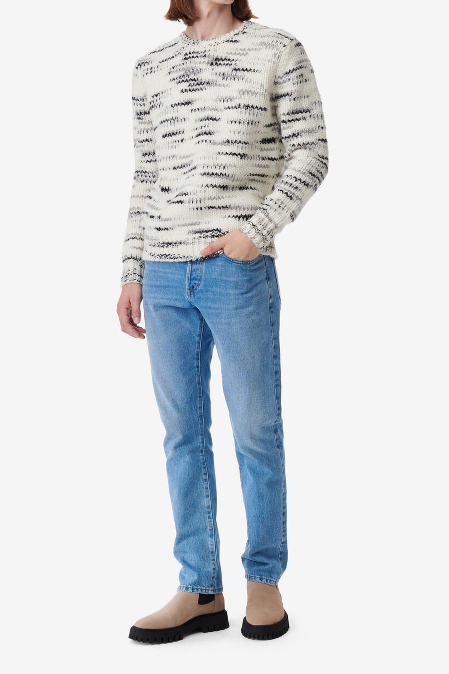 BAPO PULLOVER ECRU/BLACK 2