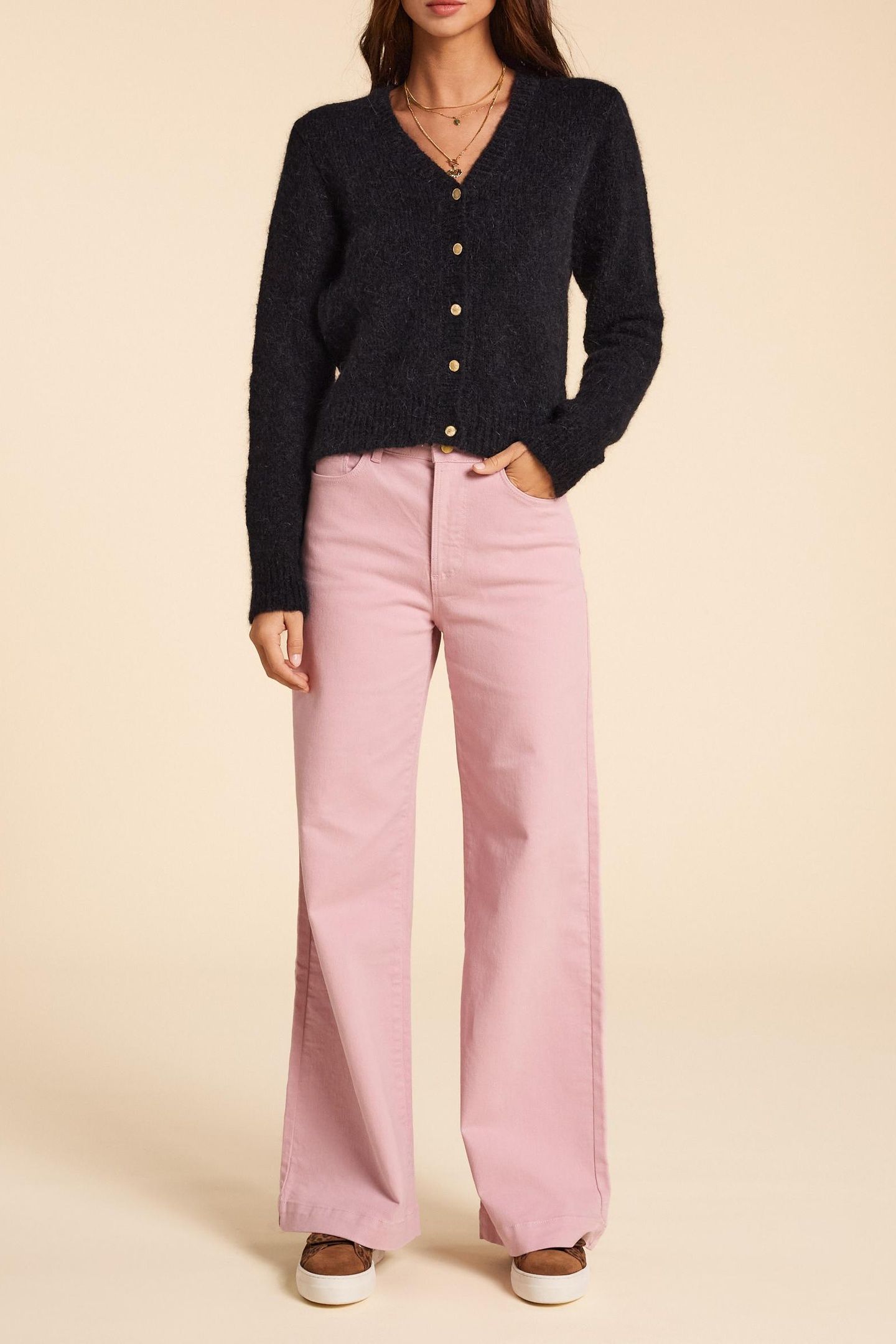 FANCY KNIT BLACK CARDIGAN BLACK 2