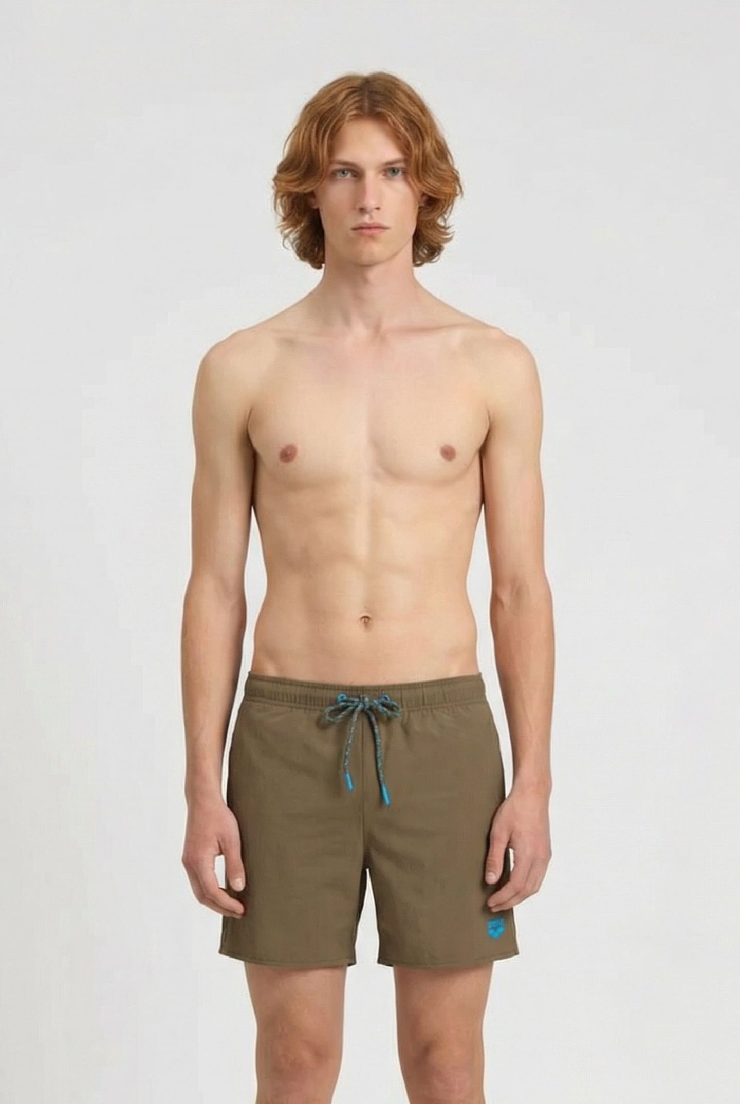 MEN'S ARENA PRO-FILE BEACH BOXER DARK OLIVE-TURQUOISE 1