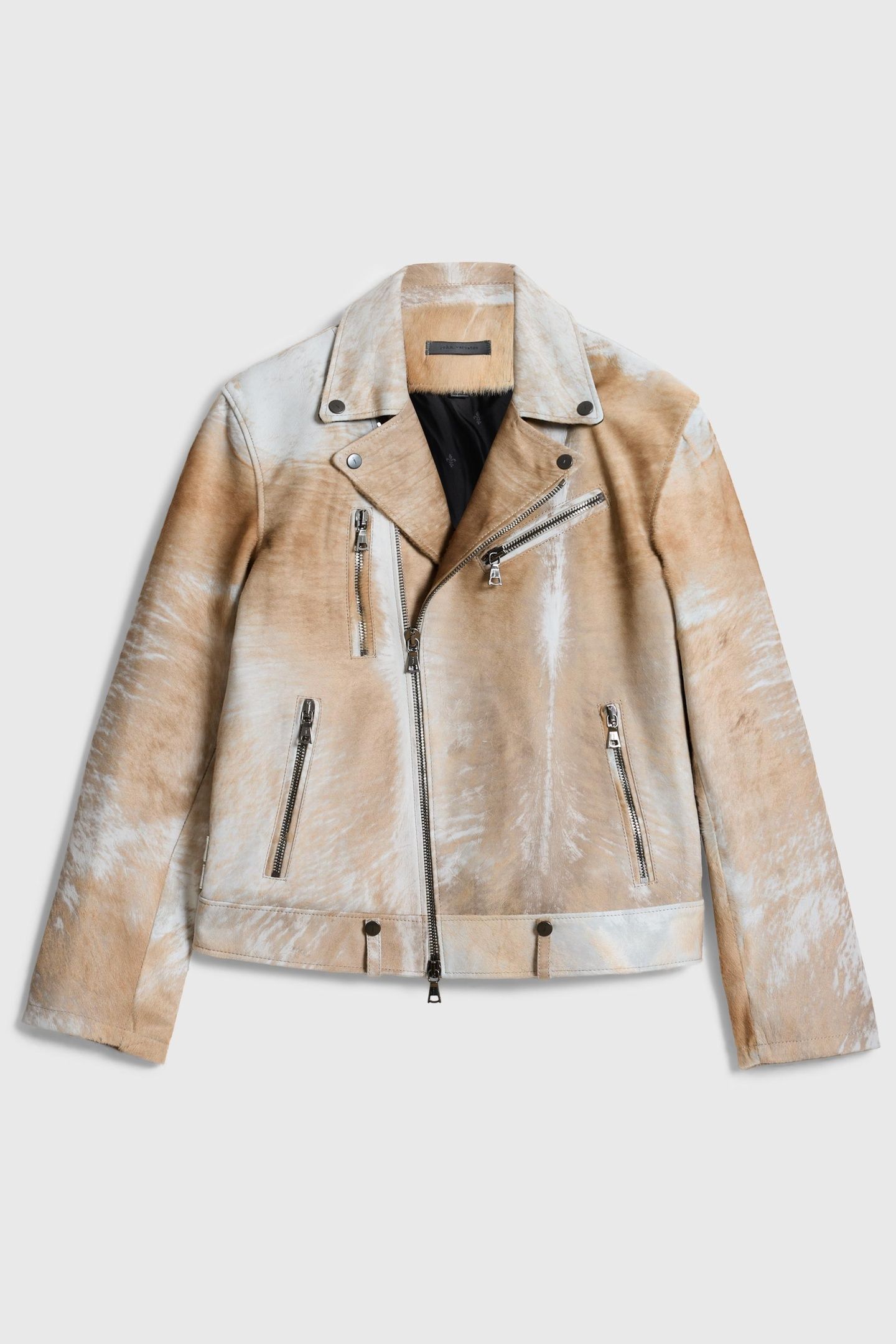 CHELSEA BIKER JACKET - SLIM FIT ASYMMETI CHALK 2