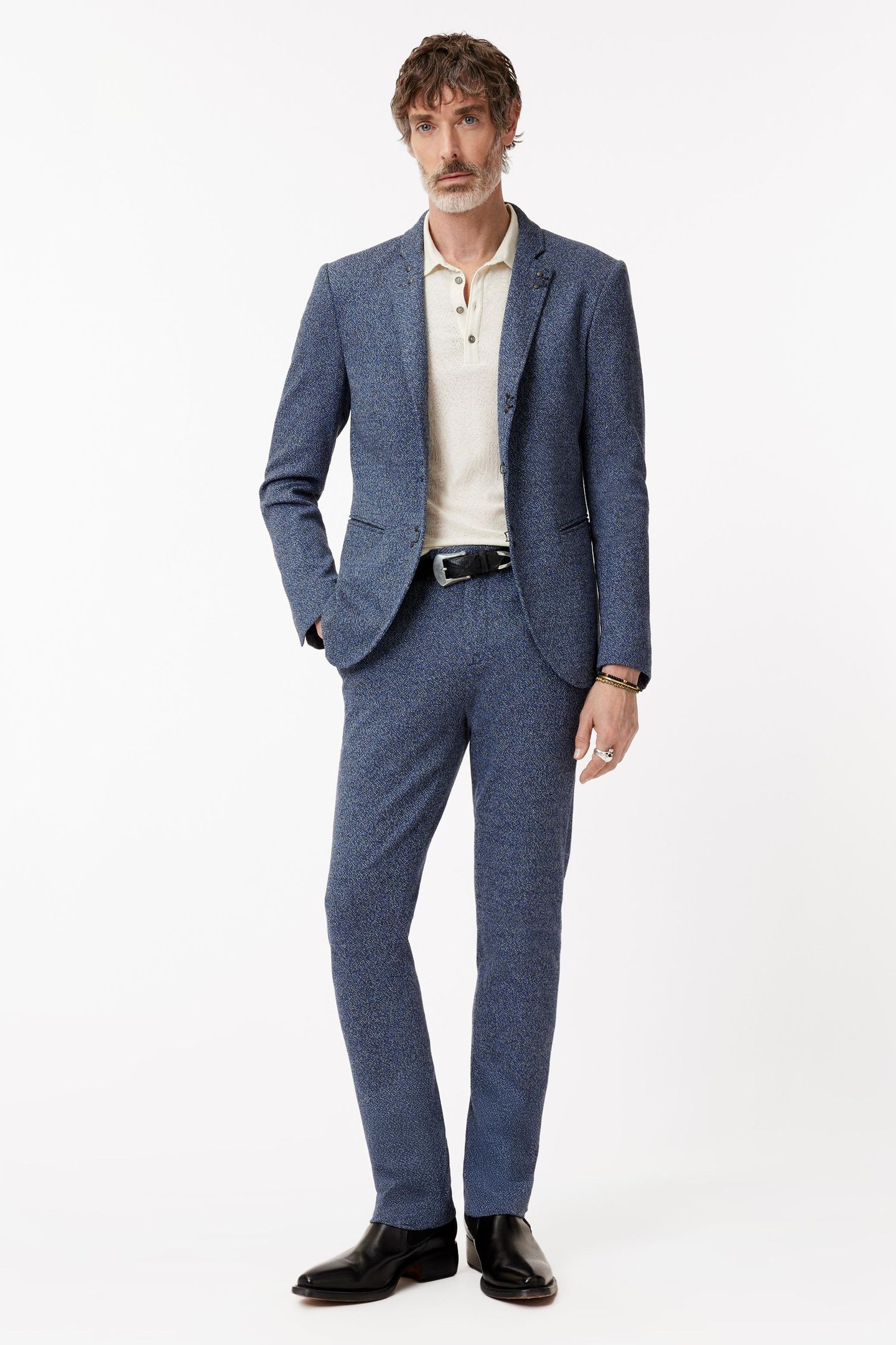 MERCER PANTS - SLIM FIT PANTS WITH WELT LAKE BLUE 1