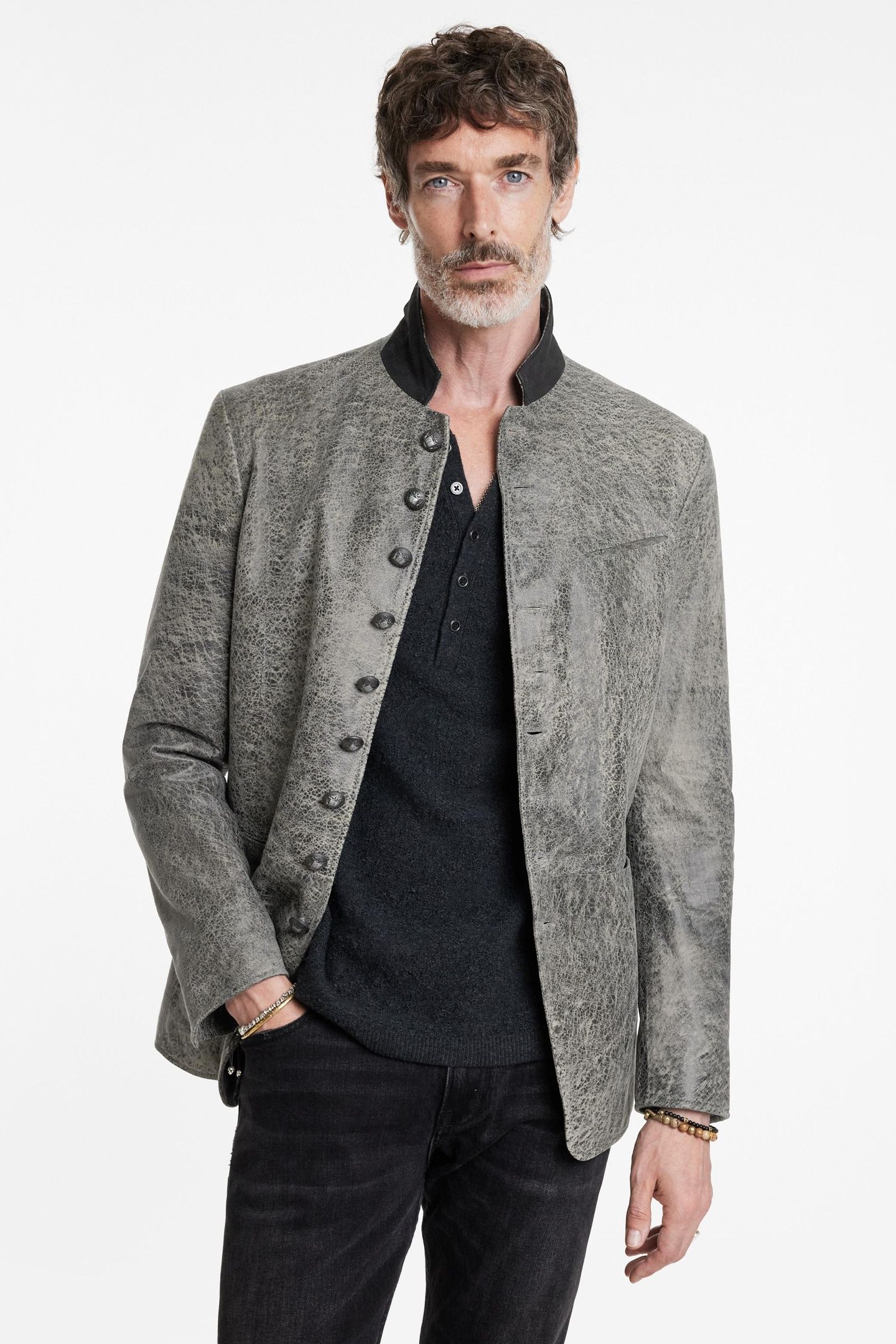WOODWARD JACKET - MULTI BUTTON CLOSURE N HAZE GREY 1