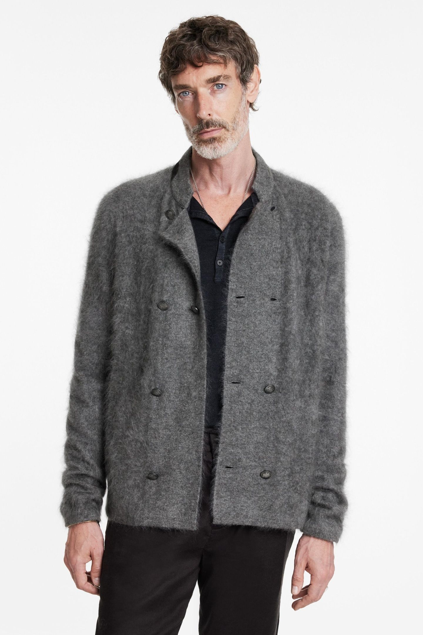 ADRANO REGULAR FIT CASHMERE DBL BREASTED SEAL GREY 1