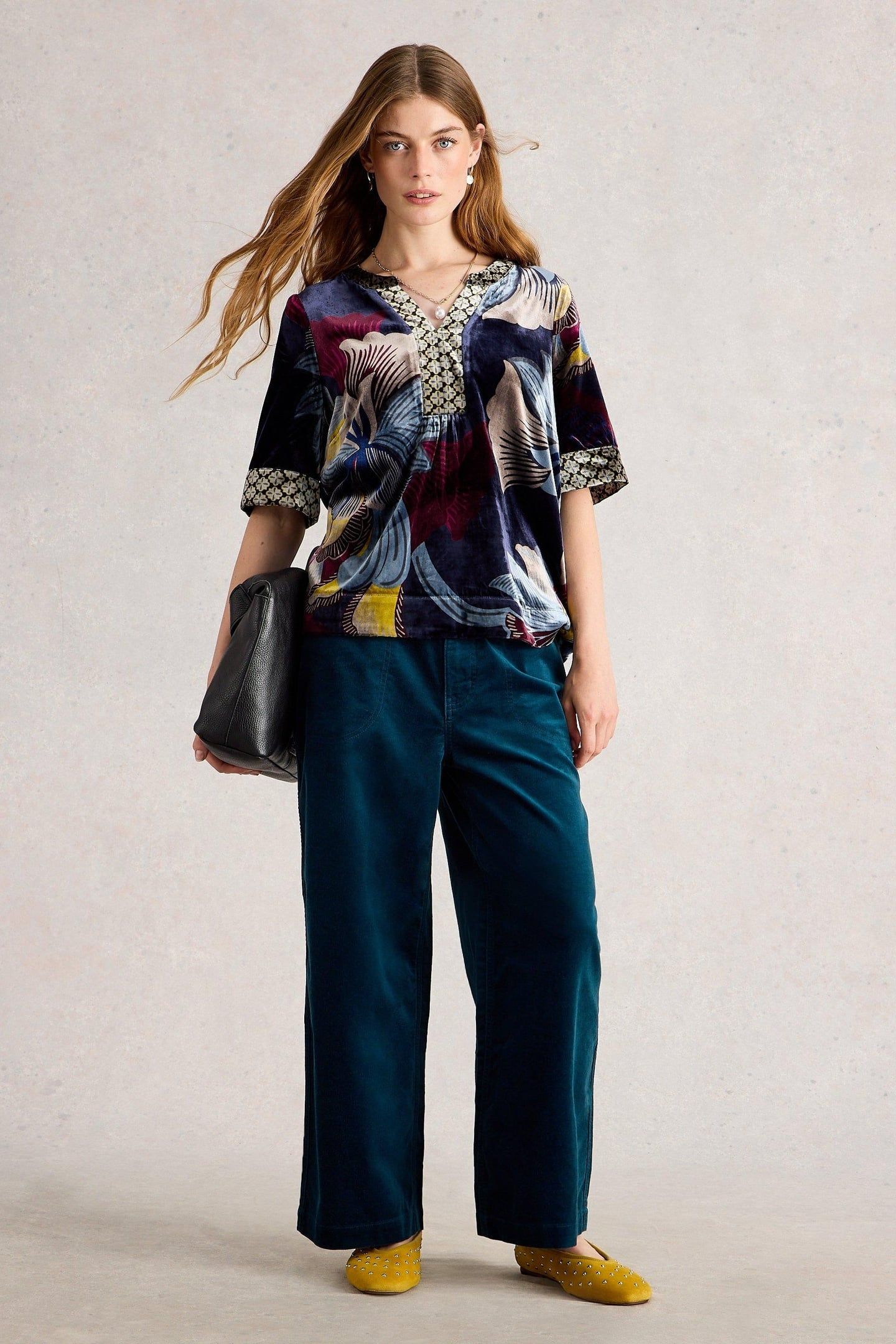 ASH VELVET TOP NAVY MULTI 1