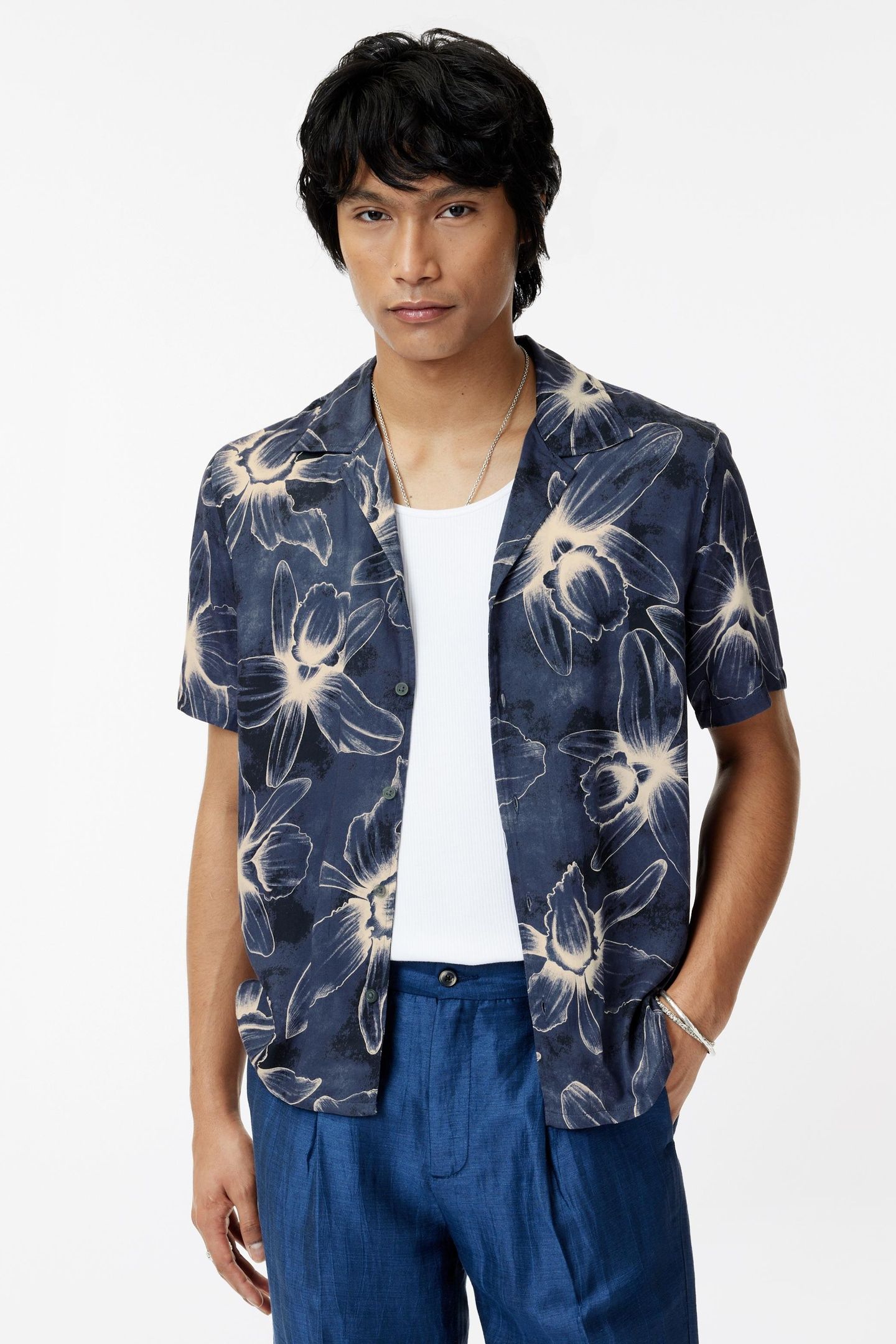 DAN CAMP COLLAR SHIRT LAKE BLUE 1