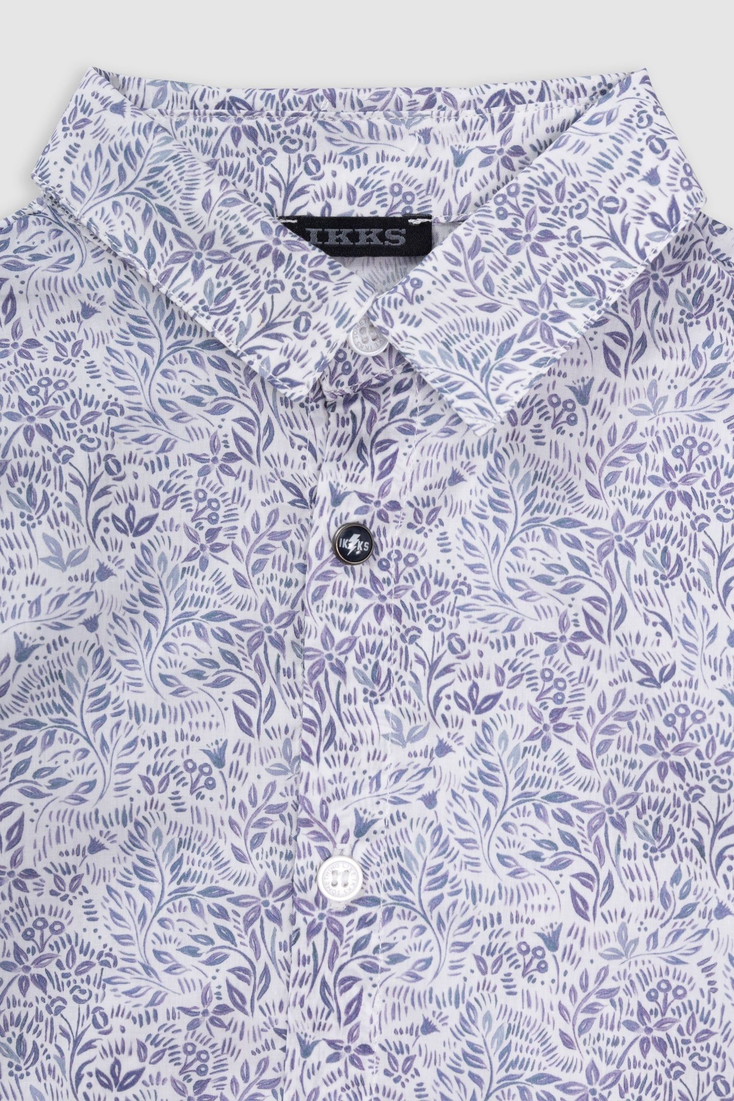 WHITE MINIMALIST FLORAL PRINTED SHIRT 3