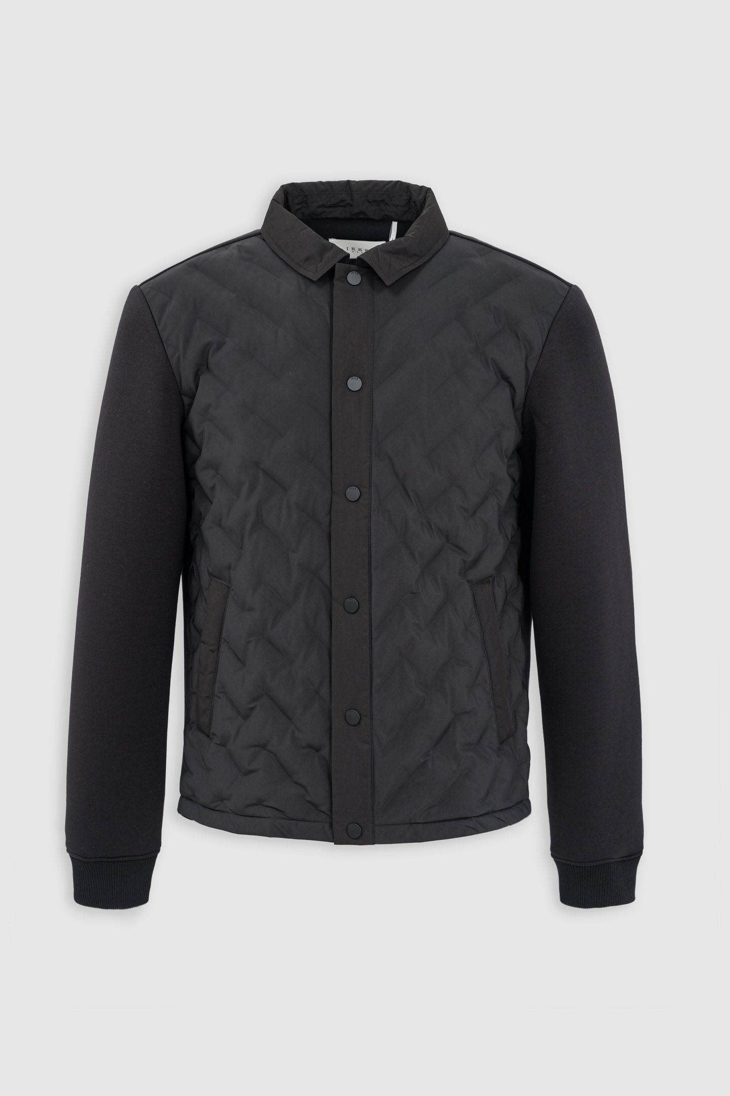 BLACK NYLON TWO-FABRIC LIGHT PADDED JACKET 5