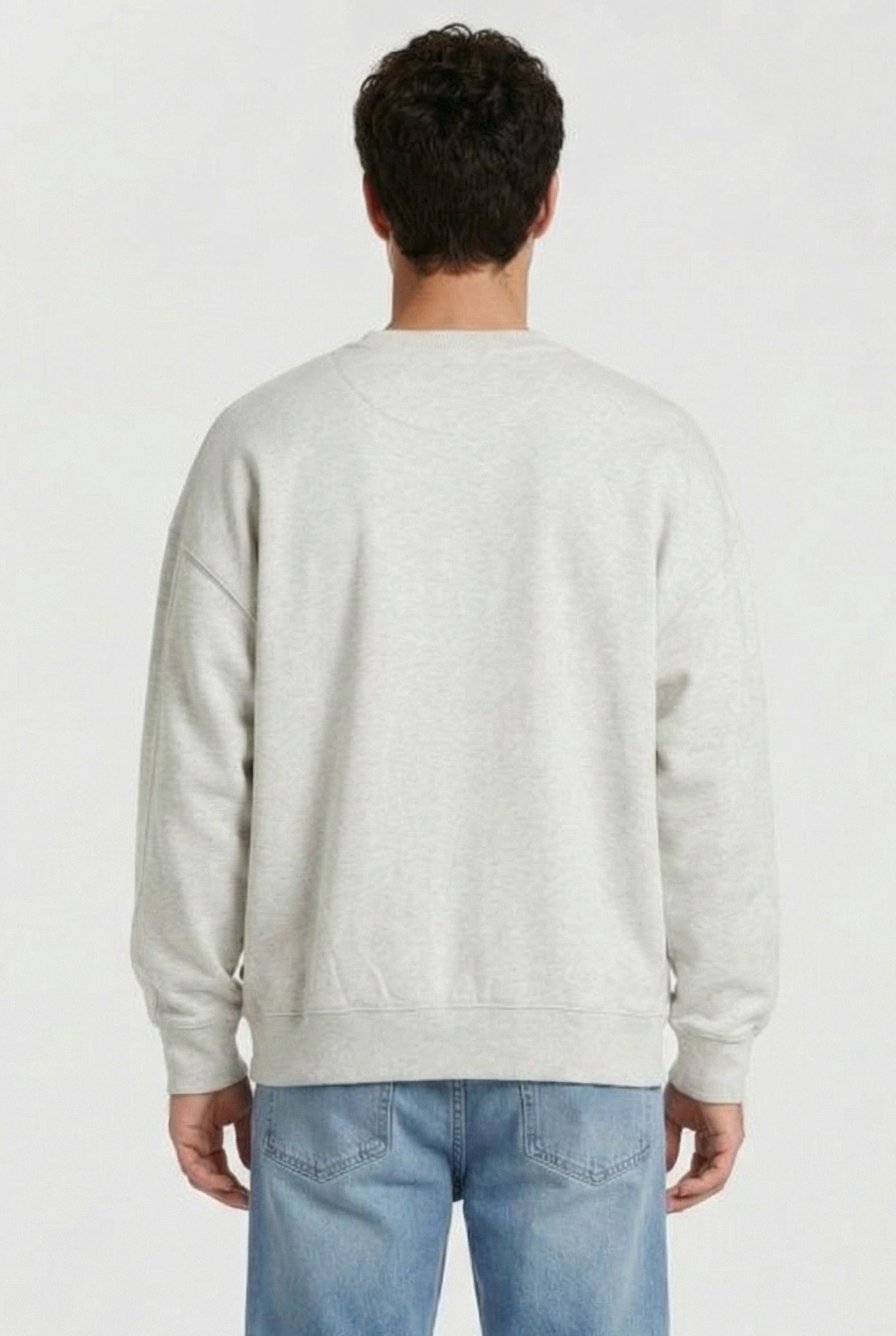 LX PREMIUM CREW FLEECE ASH HEATHER 2