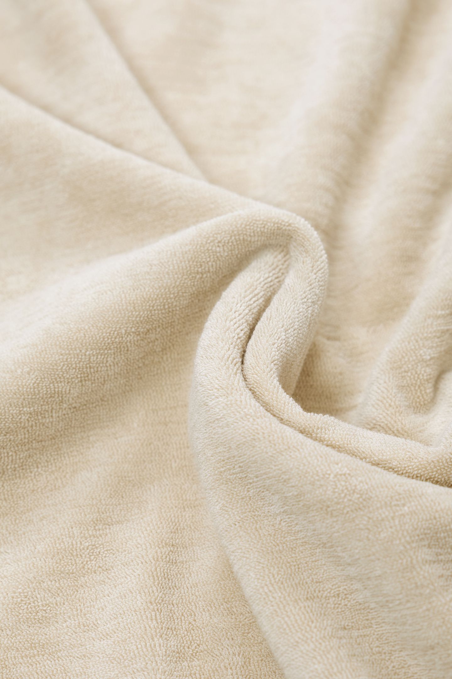 BEIGE ORGANIC COTTON TERRY CLOTH SWEATSHIRT 6