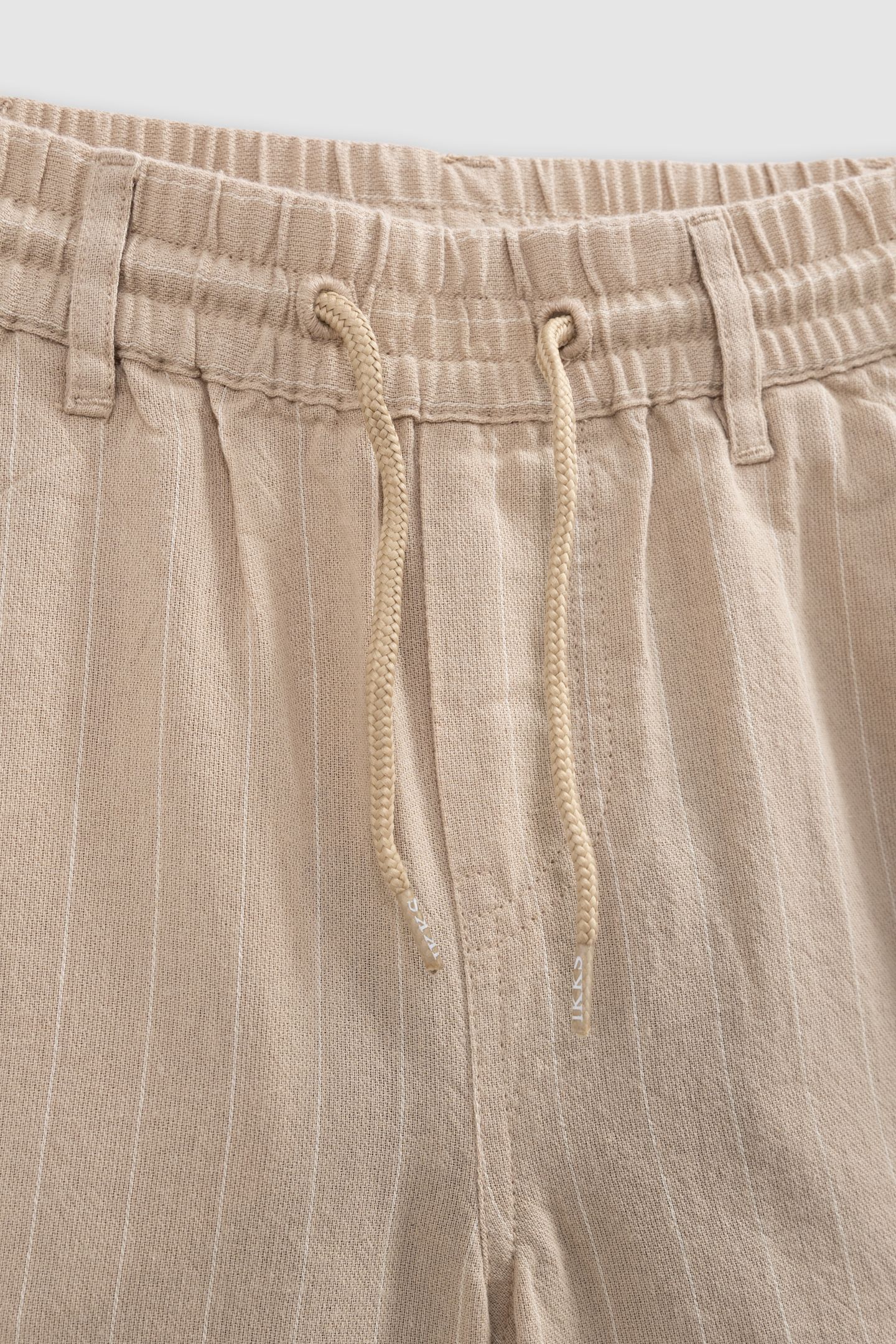 BEIGE ORGANIC COTTON BERMUDA SHORTS WITH STRIPES 3