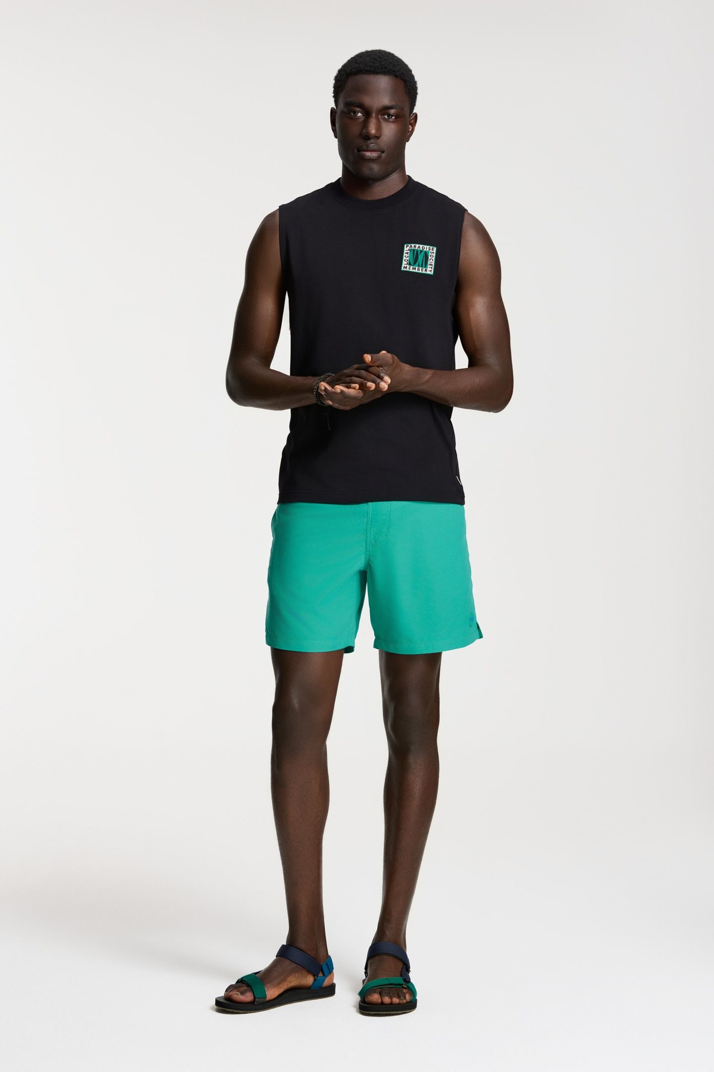 SEAN SLEEVELESS T-SHIRT PARADISE BLOCK BLACK 4
