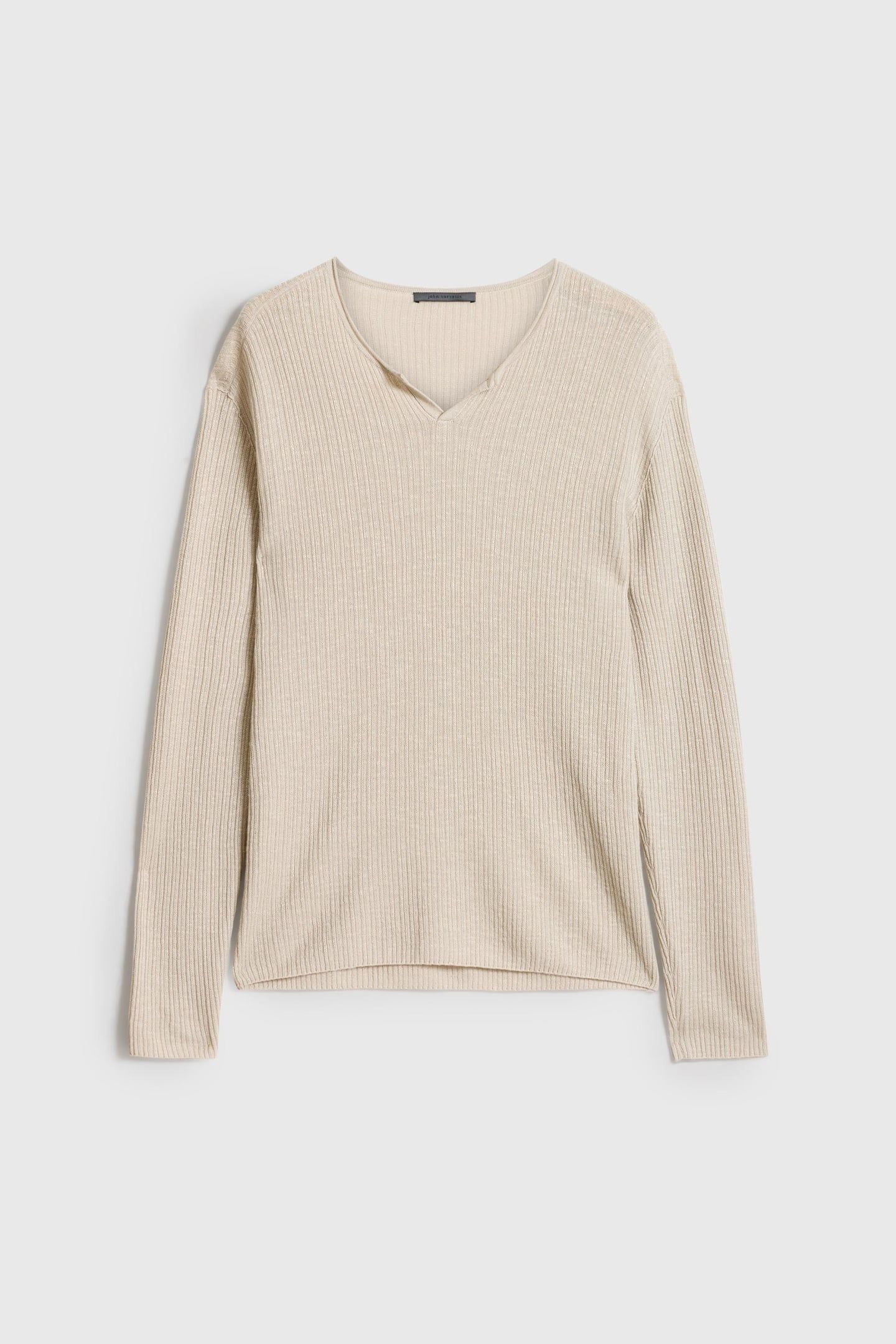 EGOR LS OPEN NECK RIB HEN HAZE GREY 2