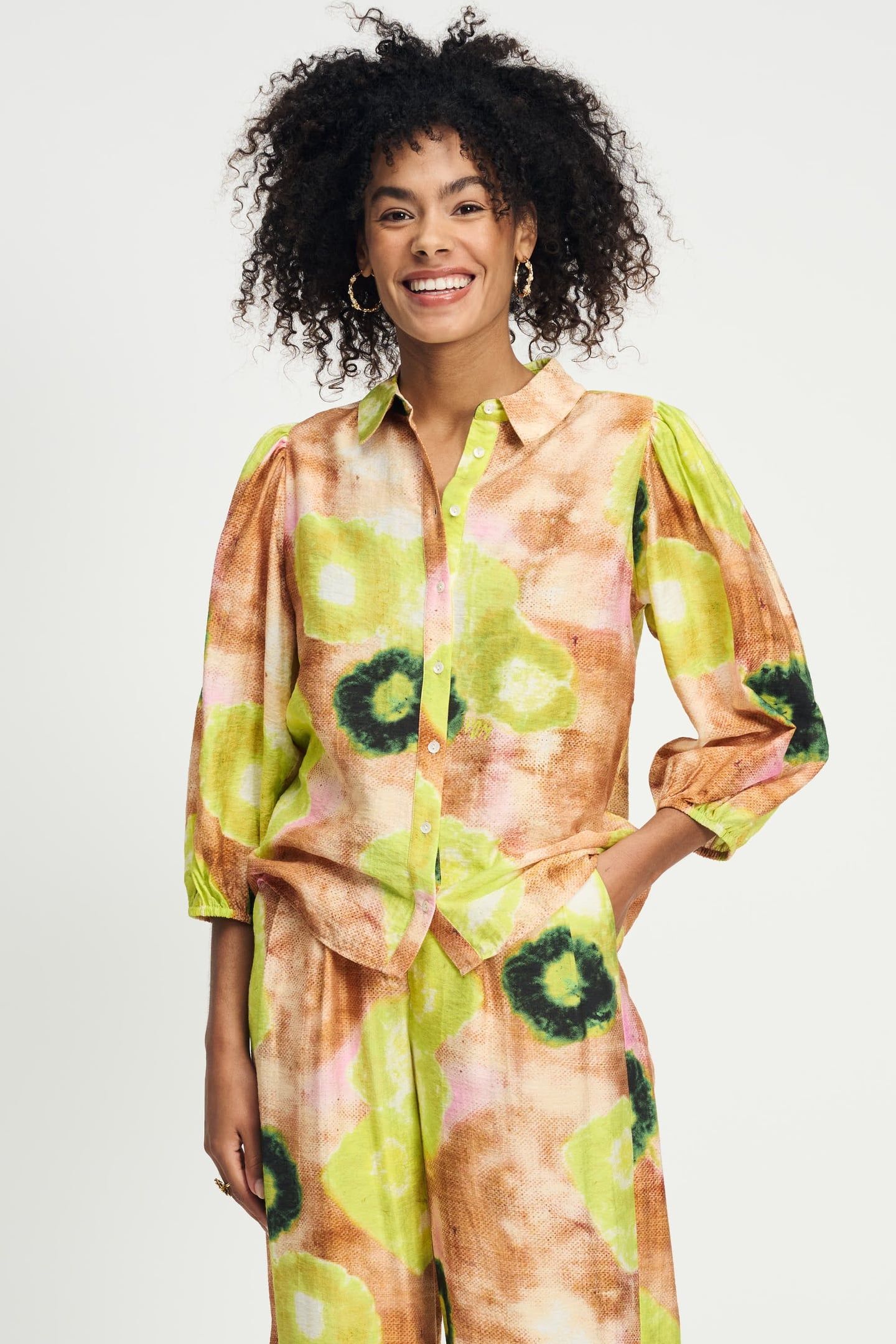 BLOUSE - SUMMER BLISS LIME GREEN 1