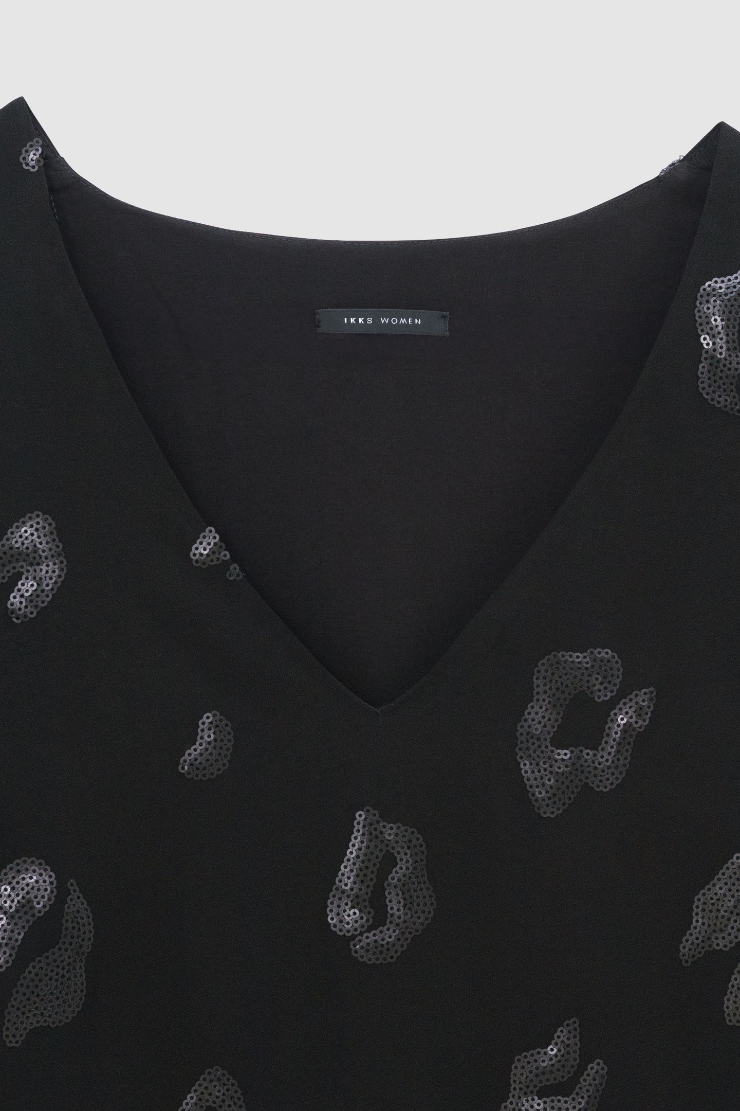 BLACK SEQUIN-EMBROIDERED LEOPARD PRINT DRESS 6
