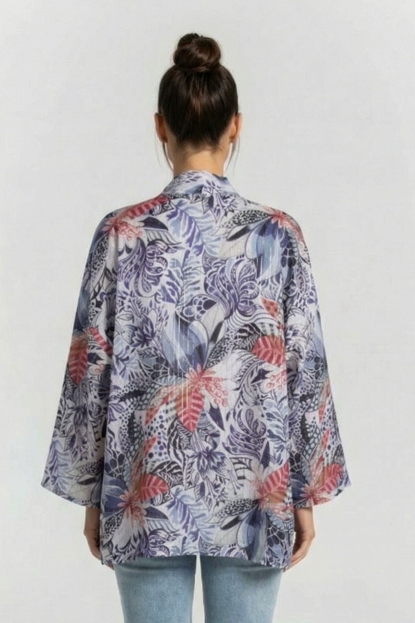 KIMONO IN OFFWHITE WITH AZUR FUSION PRINT 2