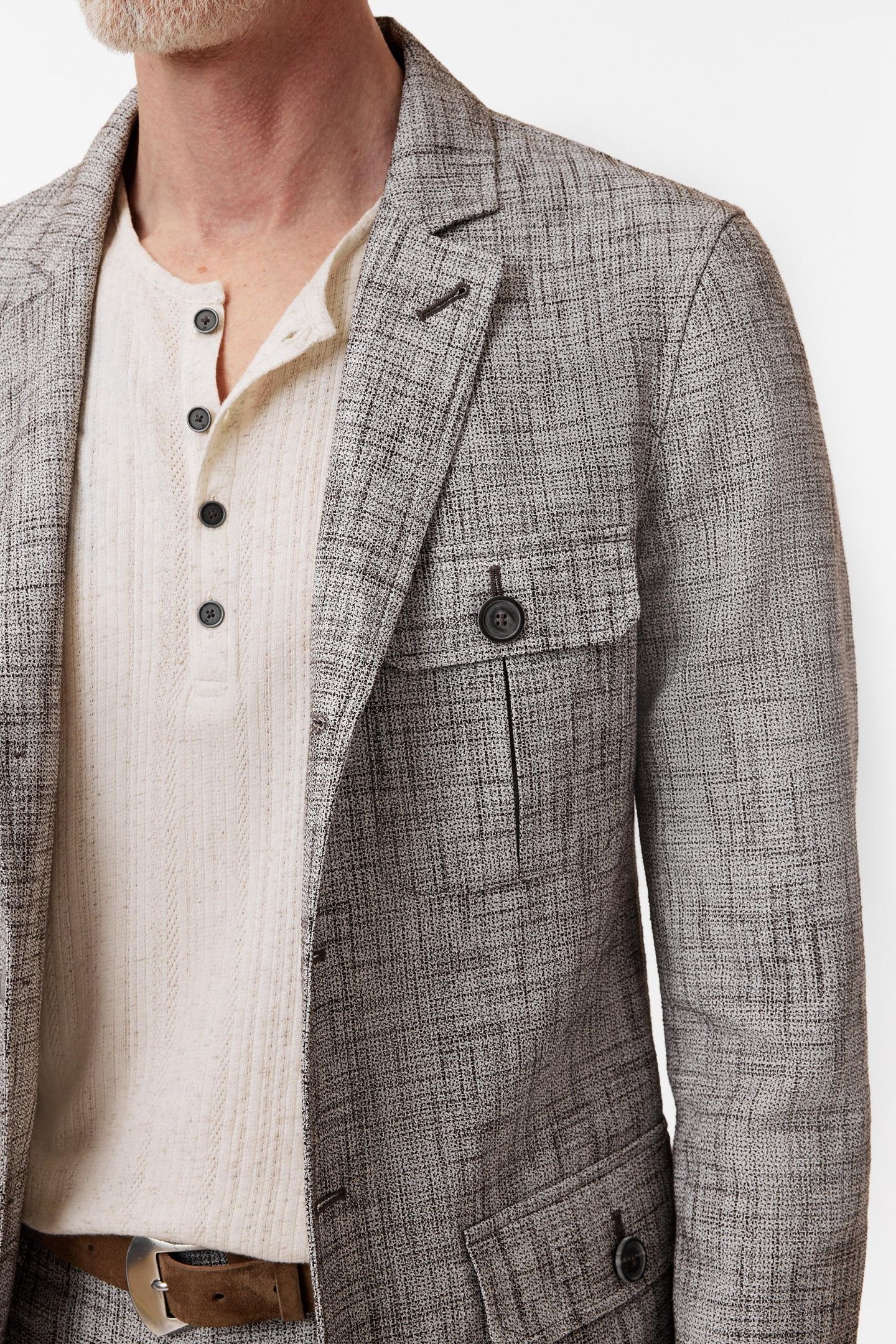 NOTCH LAPEL JACKET WITH FRONT PANEL AND HAZELNUT 3