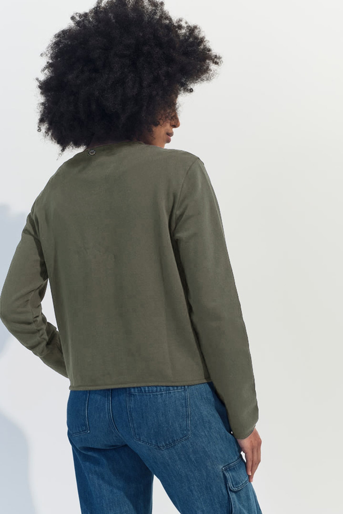 MARINO - KHAKI ZIPPED QUILTED KNIT CARDIGAN 4
