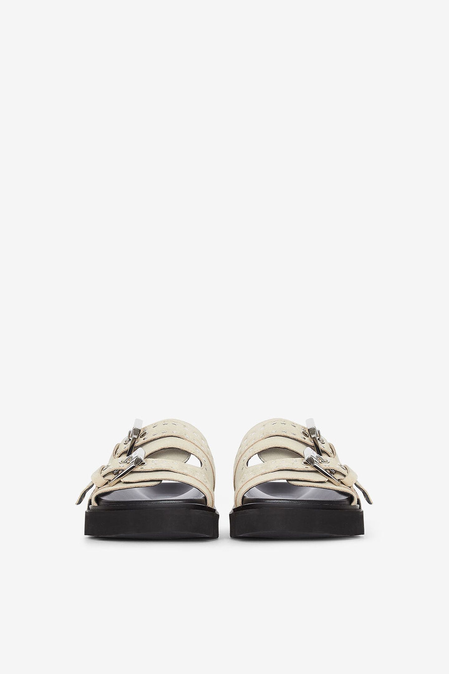 BOLUM SUEDE SANDALS BEIGE STUDS 2