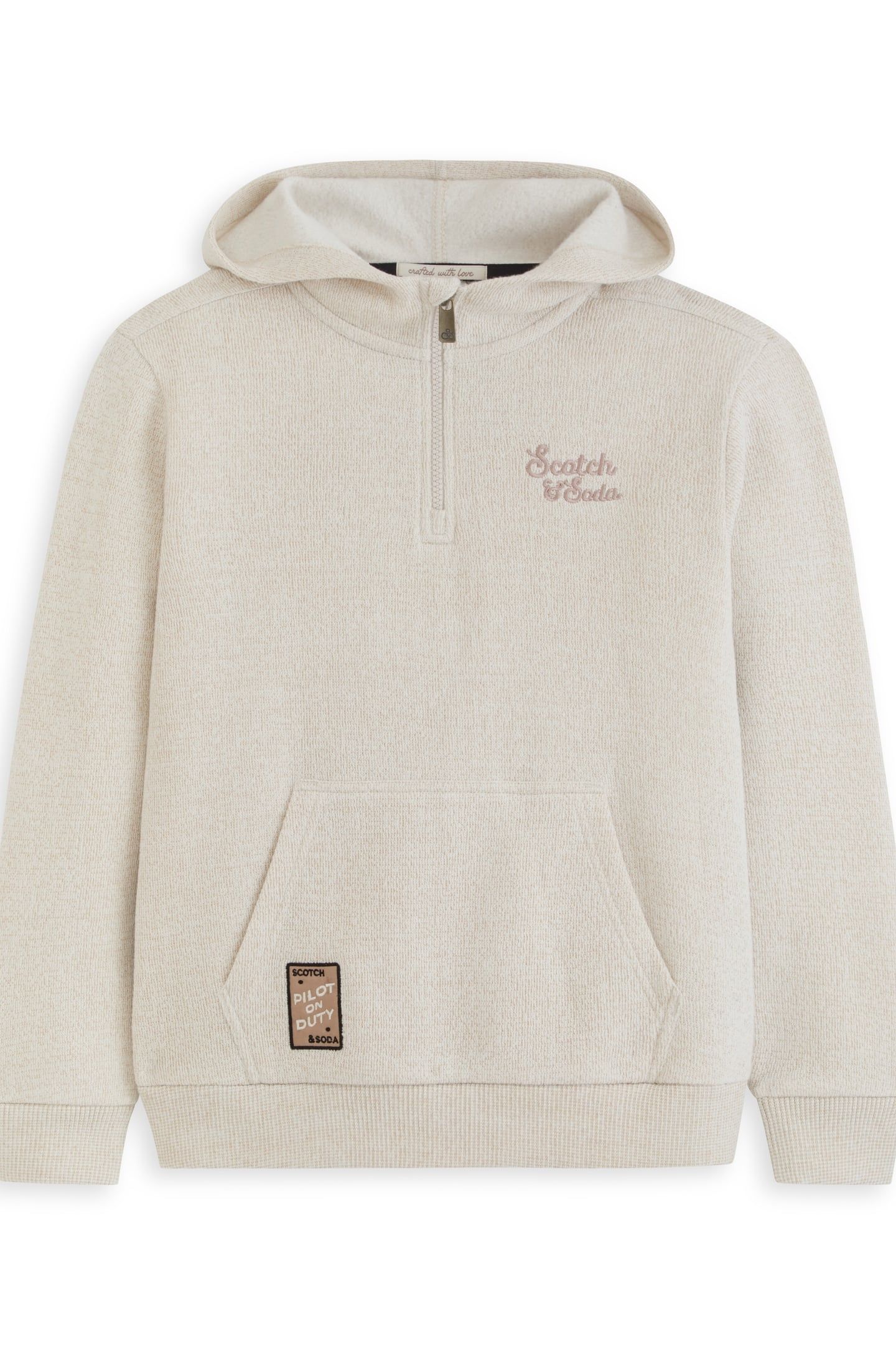 BOYS 1/4 ZIP HOODIE EGGNOG 1