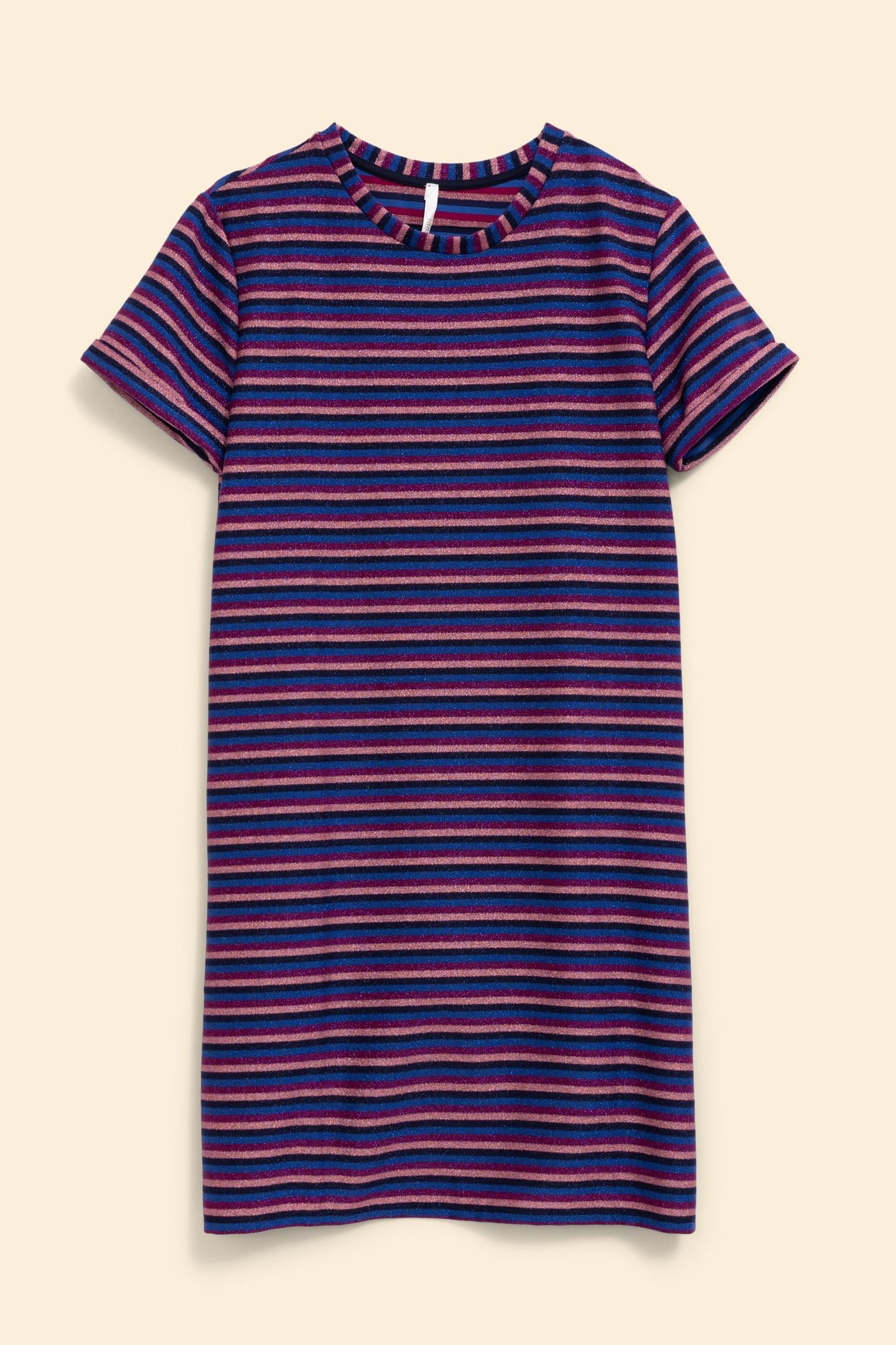 PURPLE STRIPED LUREX MULTICO DRESS VIOLINE 6