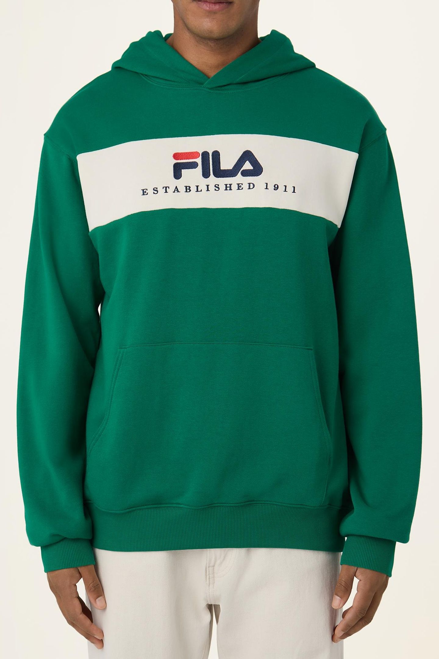 UNISEX VALSERA REGULAR BLOCKED HOODIE GREEN JACKET-EGRET 1