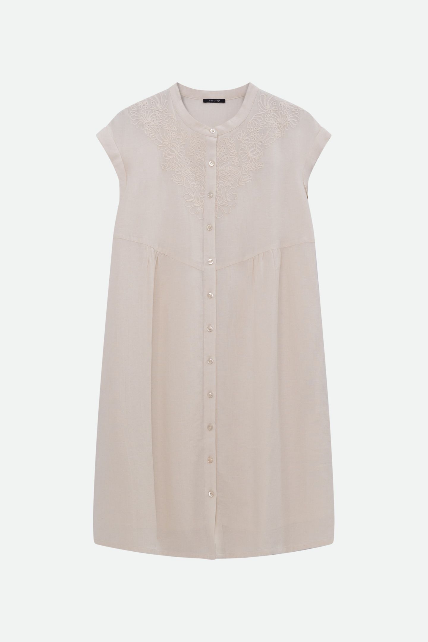 RONDONIA - WHITE DRESS WITH PLACED EMBROIDERY 5