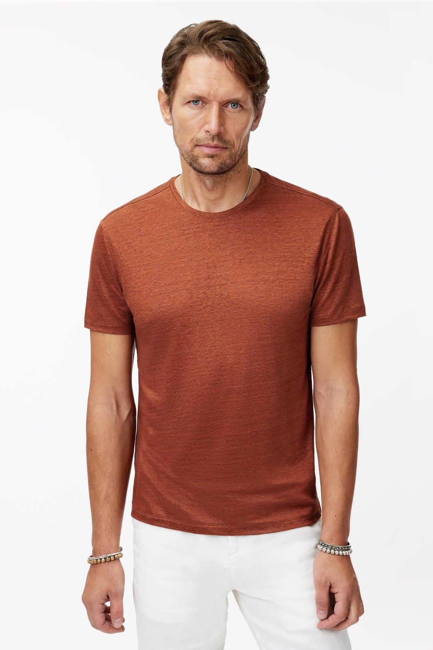 MOTT REGULAR FIT SS LINEN HAZELNUT 1