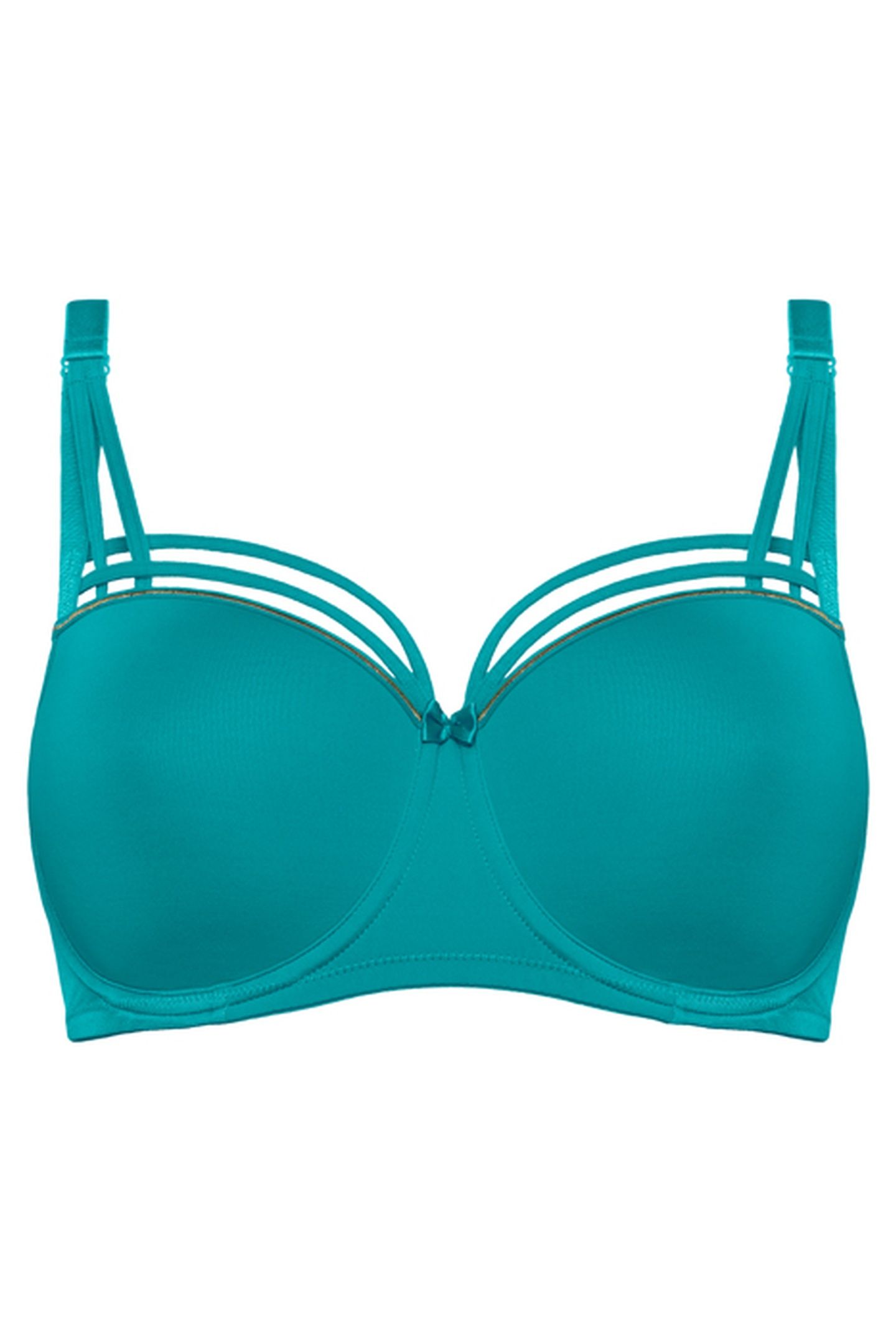 DAME DE PARIS LAKE BLUE AND GOLD BALCONY BRA 2