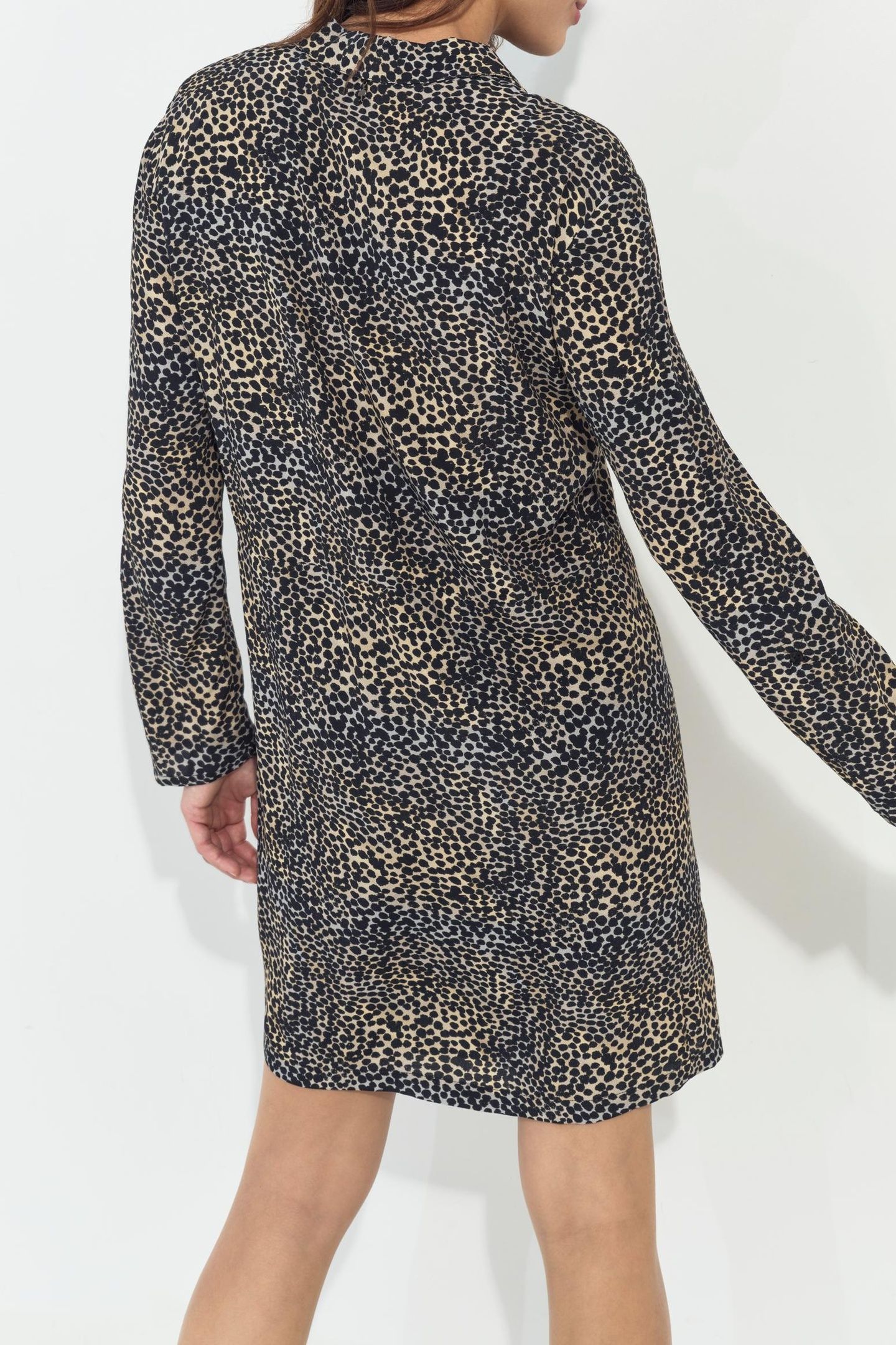 RAKEL - LENZING ECOVERO BLACK SUMMER CAMOUFLAGE SHIRT DRESS 5