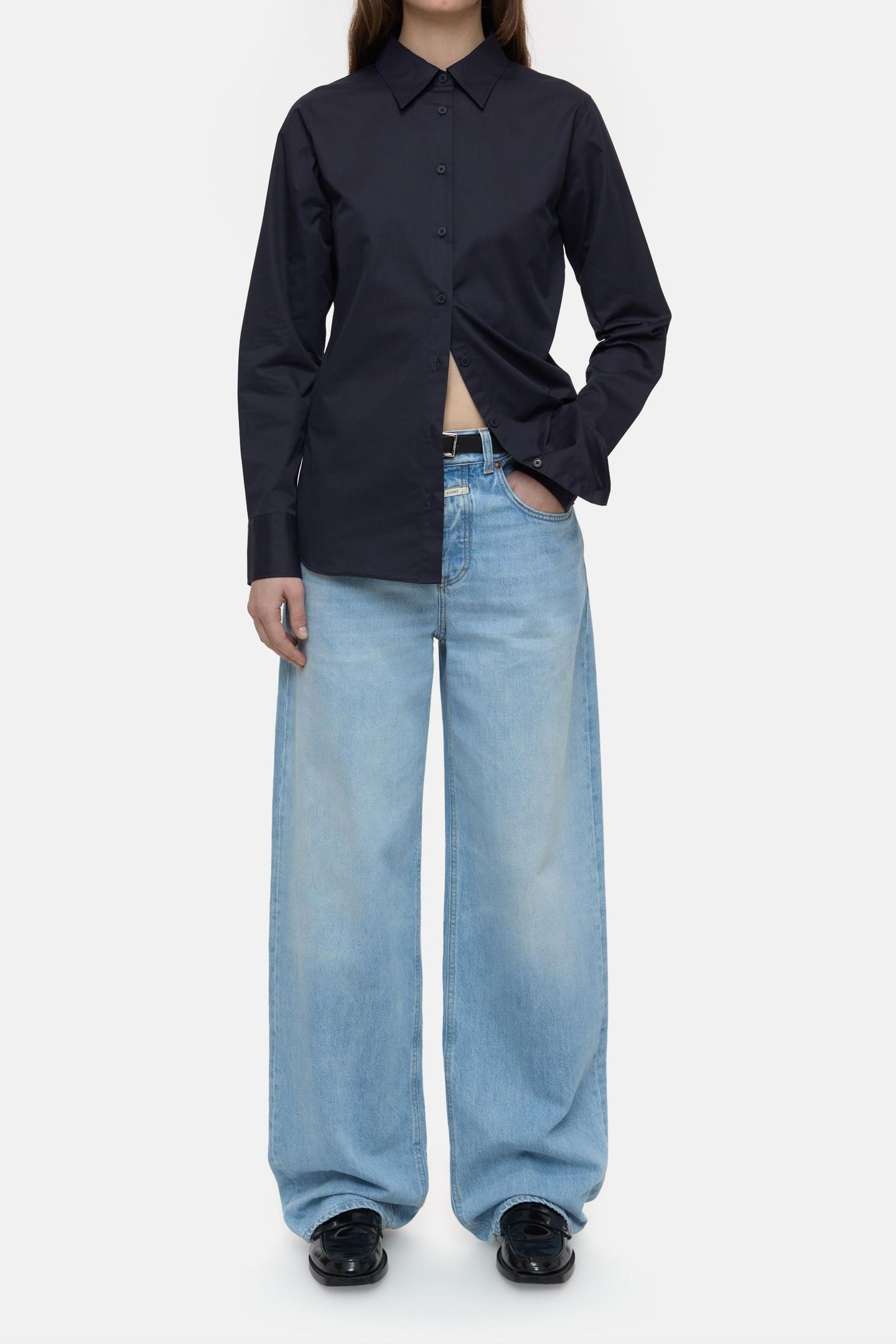 WAISTED SHIRT SHIRTS & BLOUSES DARK NIGHT 3