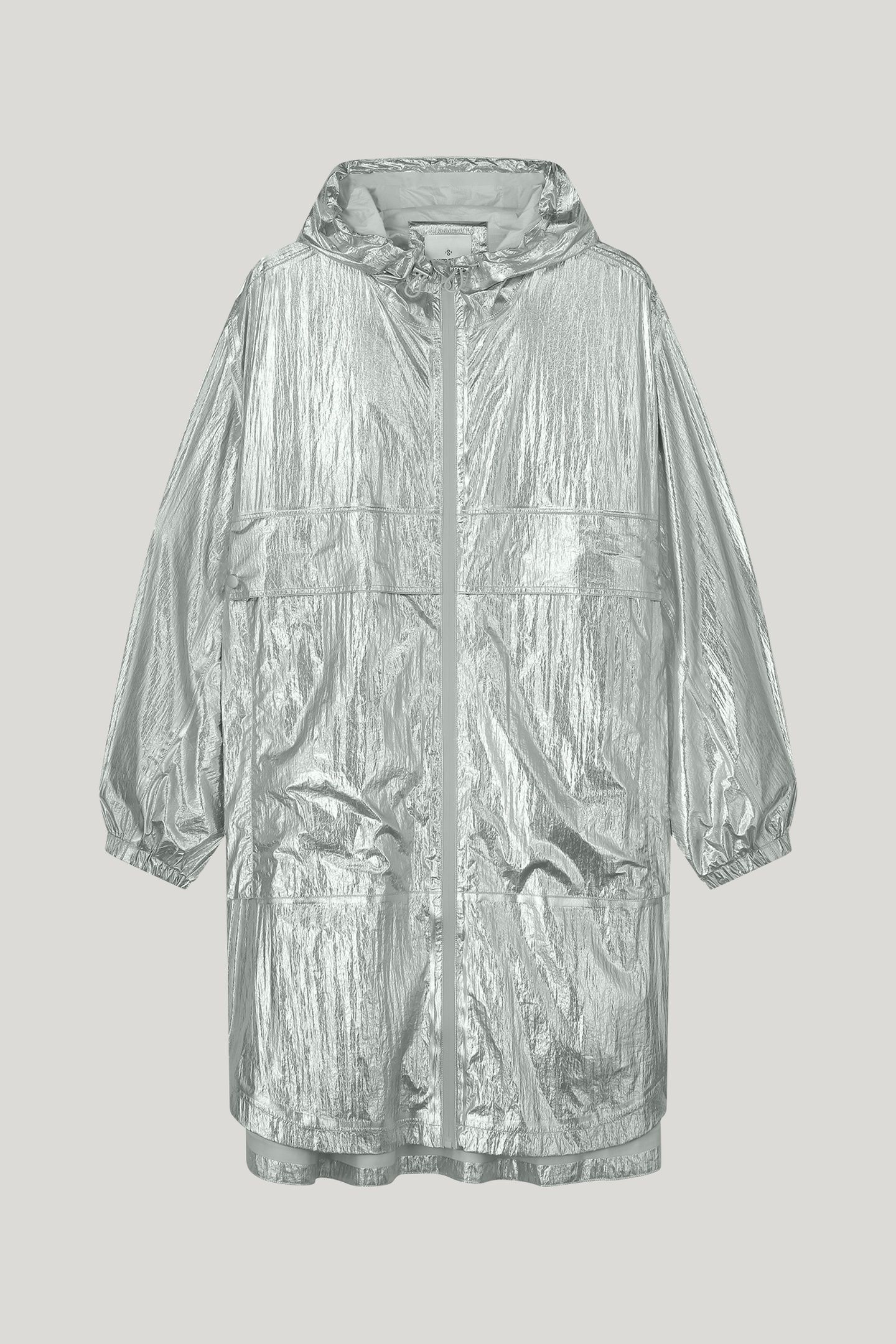 COAT METALLIC RAIN SILVER 4