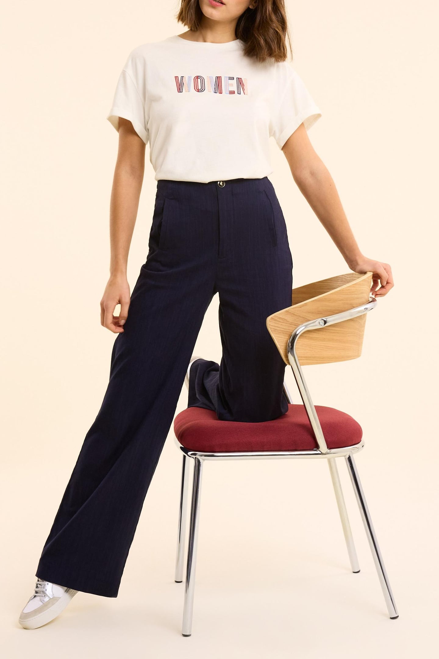 WIDE-LEG NAVY SUIT PANTS MARINE 8