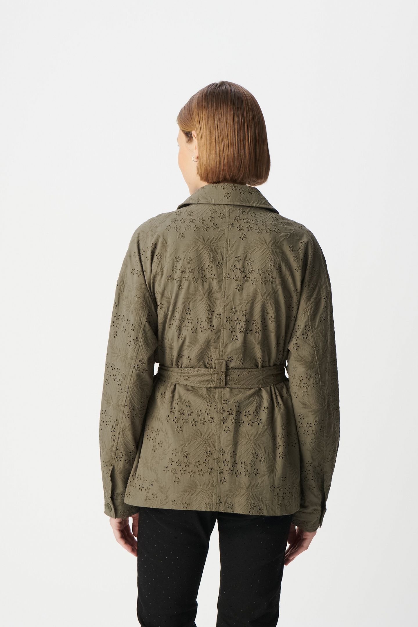 SAHARIENNE KHAKI ORGANIC COTTON EMBROIDERY ANGLAISE 3