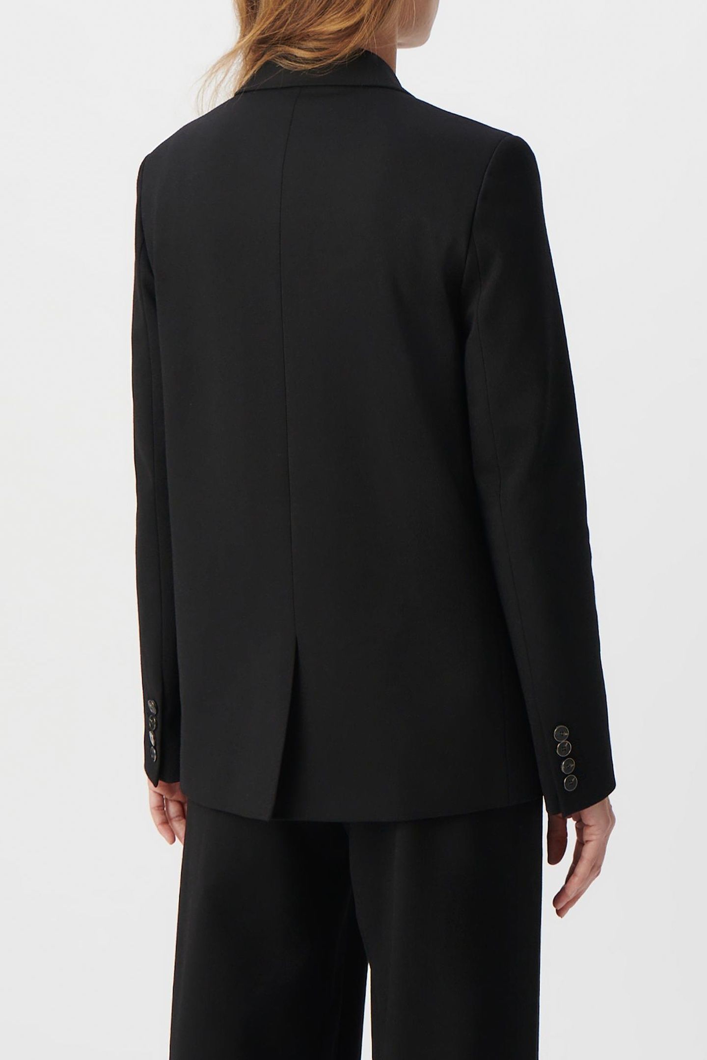 SCHWARZER WEITER BLAZER AUS MILANO-STRICK 4