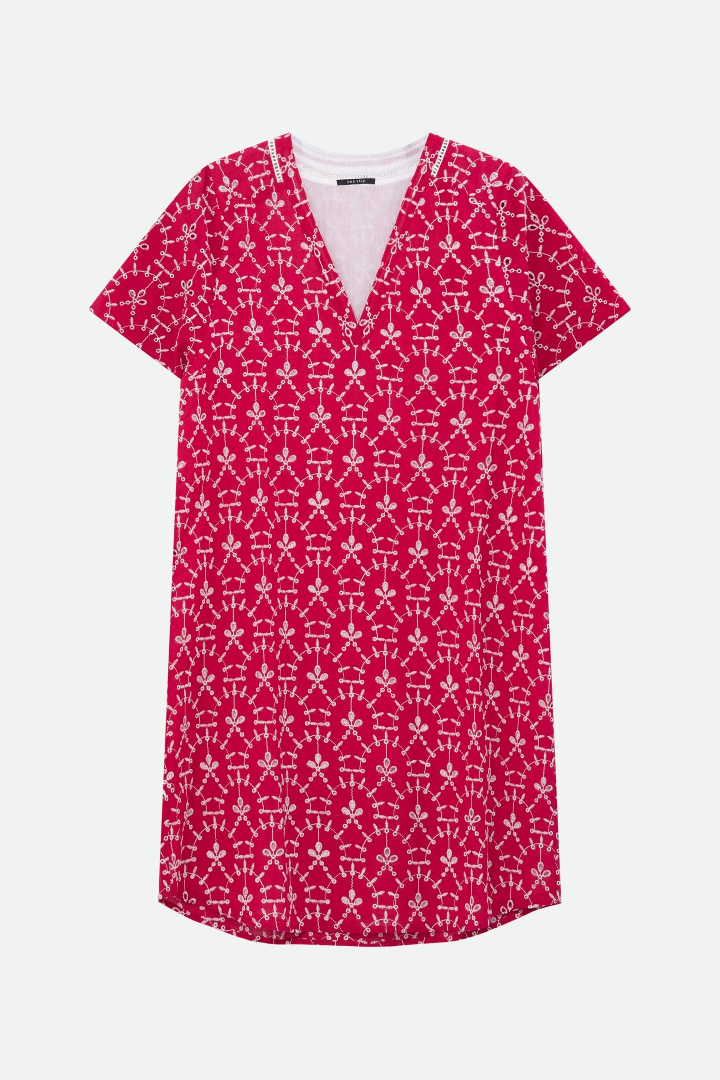 REKO - PINK DRESS WITH ALL-OVER EMBROIDERY 6