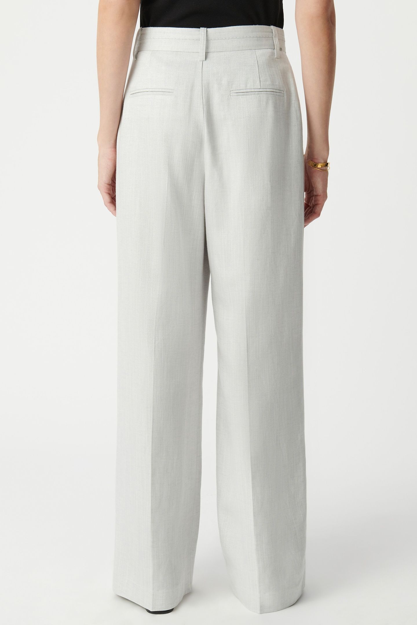 WIDE-LEG GRAY SEQUINED SUIT PANTS 4