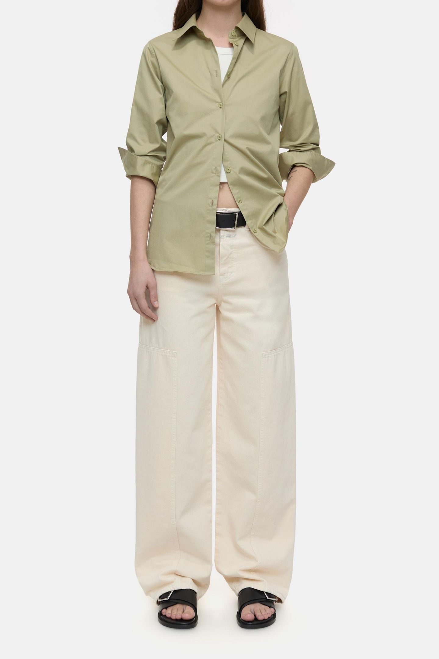WAISTED SHIRT SHIRTS & BLOUSES SAGE TEA 3