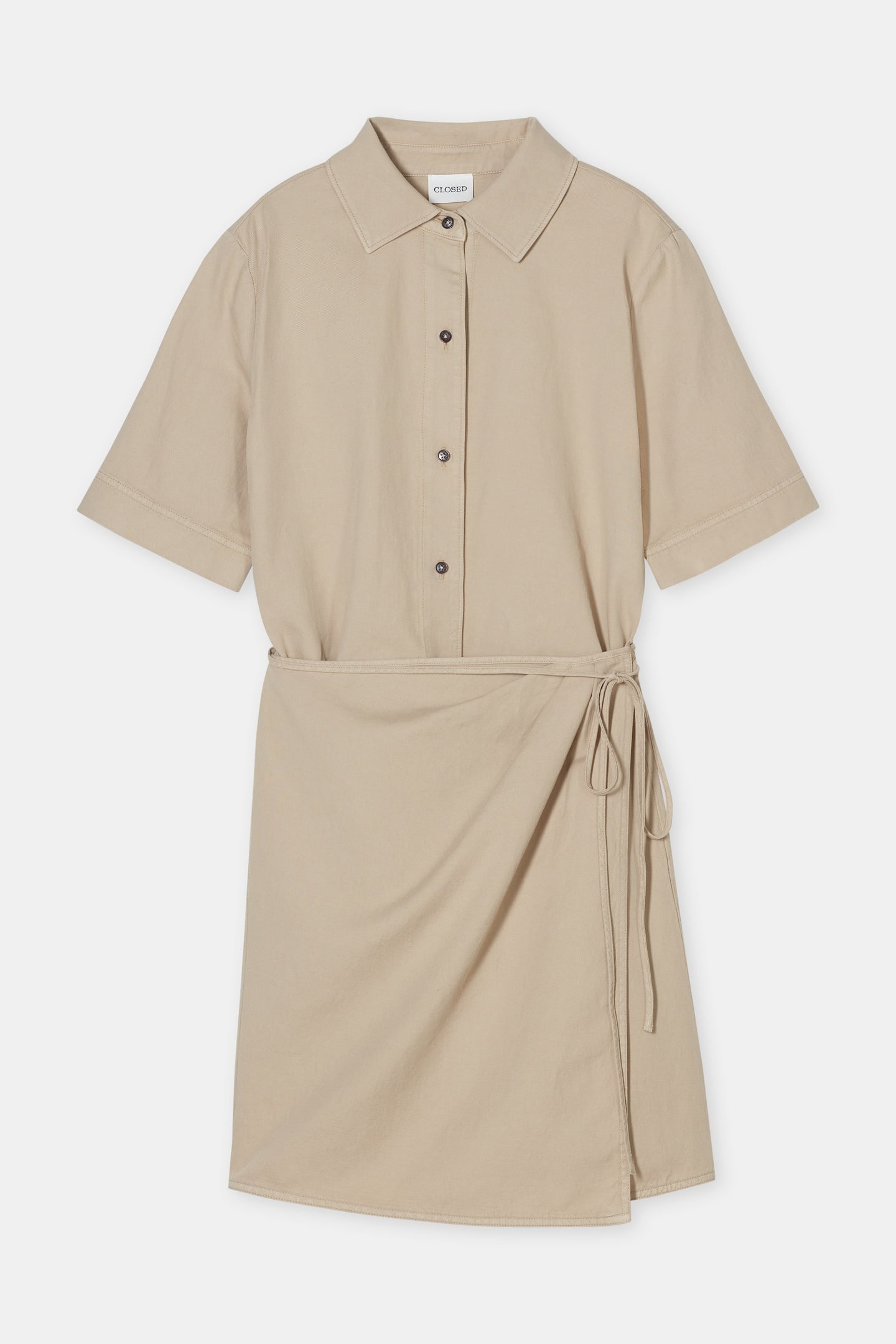 SHORT WRAP DRESS SOFT BEIGE 3