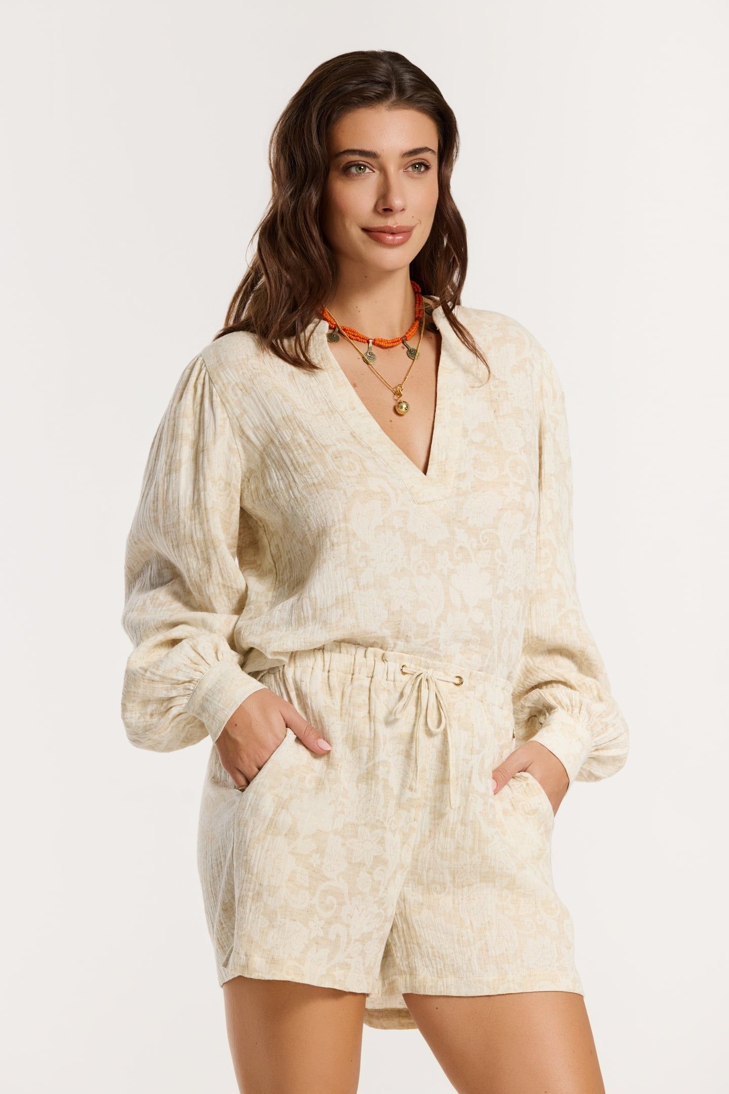 MILA SHORTS BOHEMIAN JACQUARD WHITE BOHEMIAN JACQUARD 3