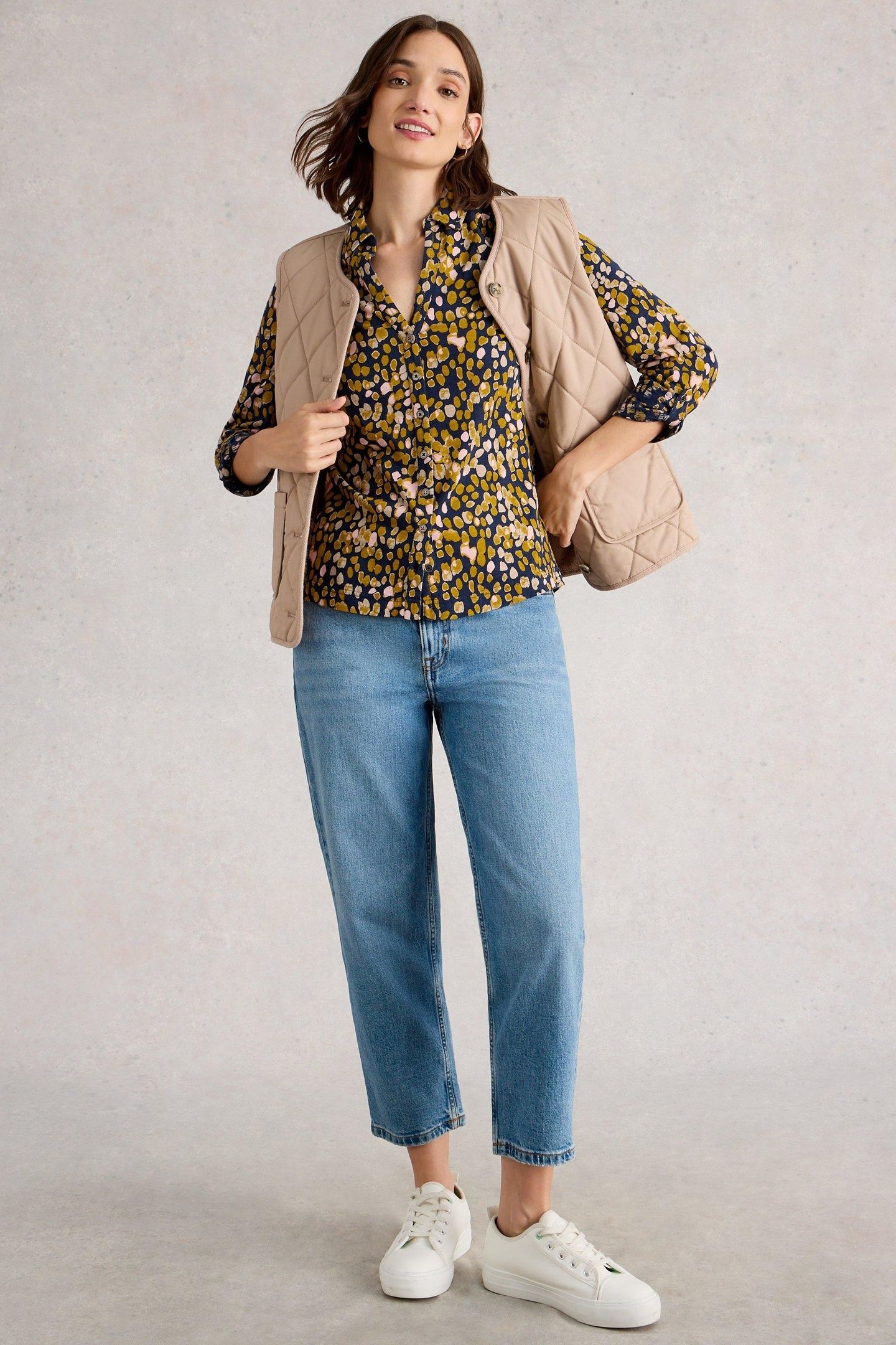 ANNIE JERSEY SHIRT CHARTREUSE PRINT 1