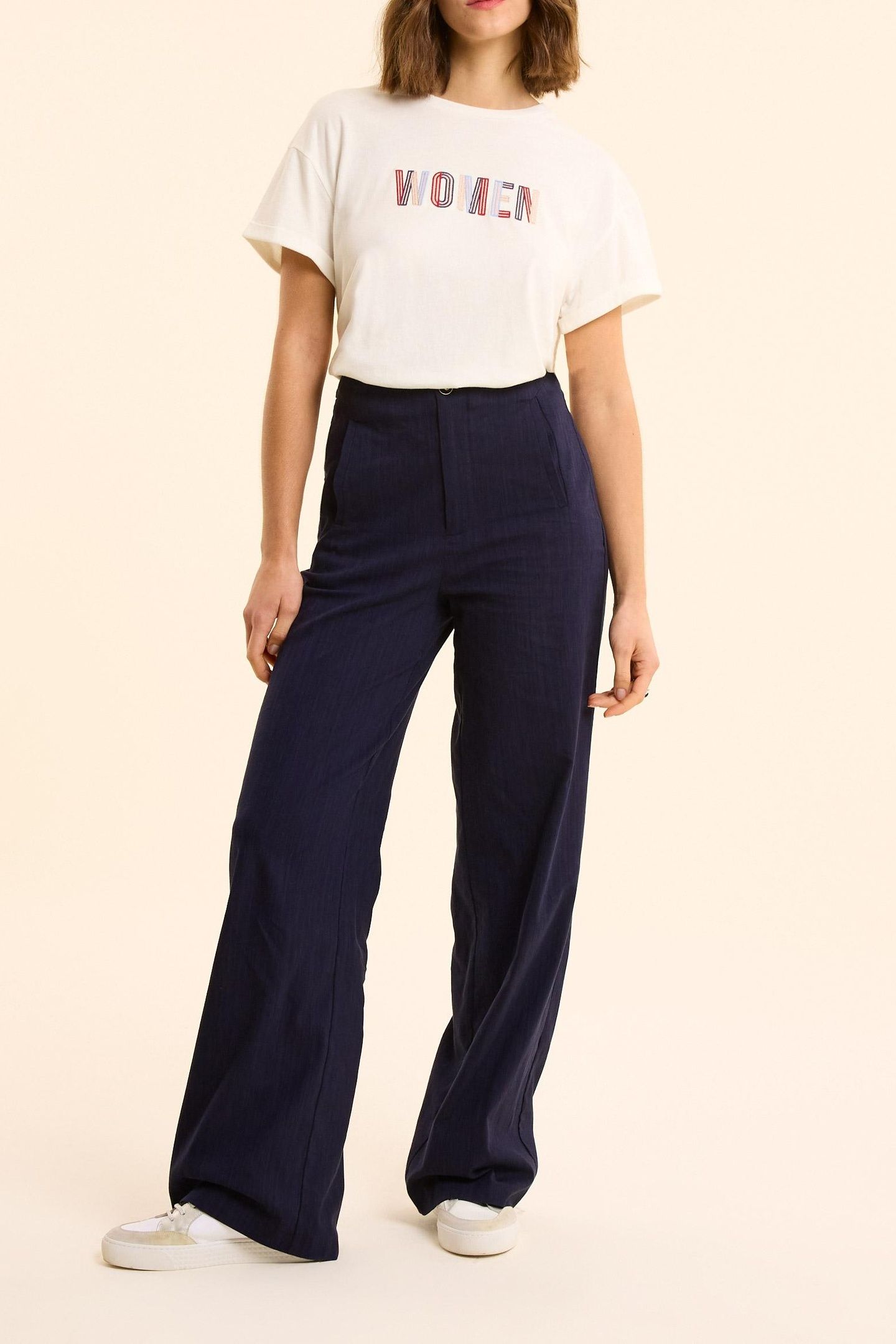 WIDE-LEG NAVY SUIT PANTS MARINE 2