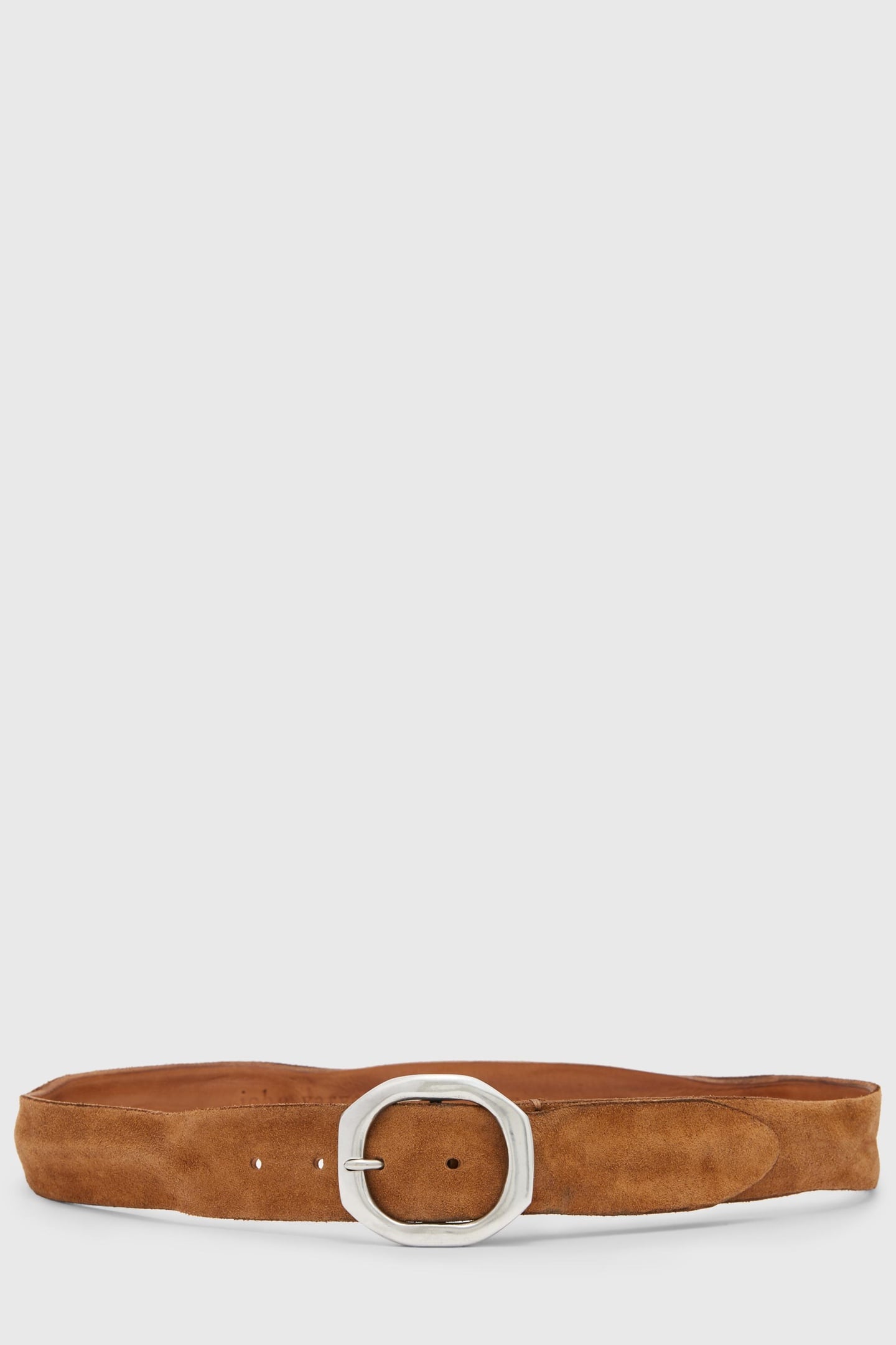 BUCKLE: NOVA JV40- PEWTER- HAMMERED END SEPIA BROWN 1