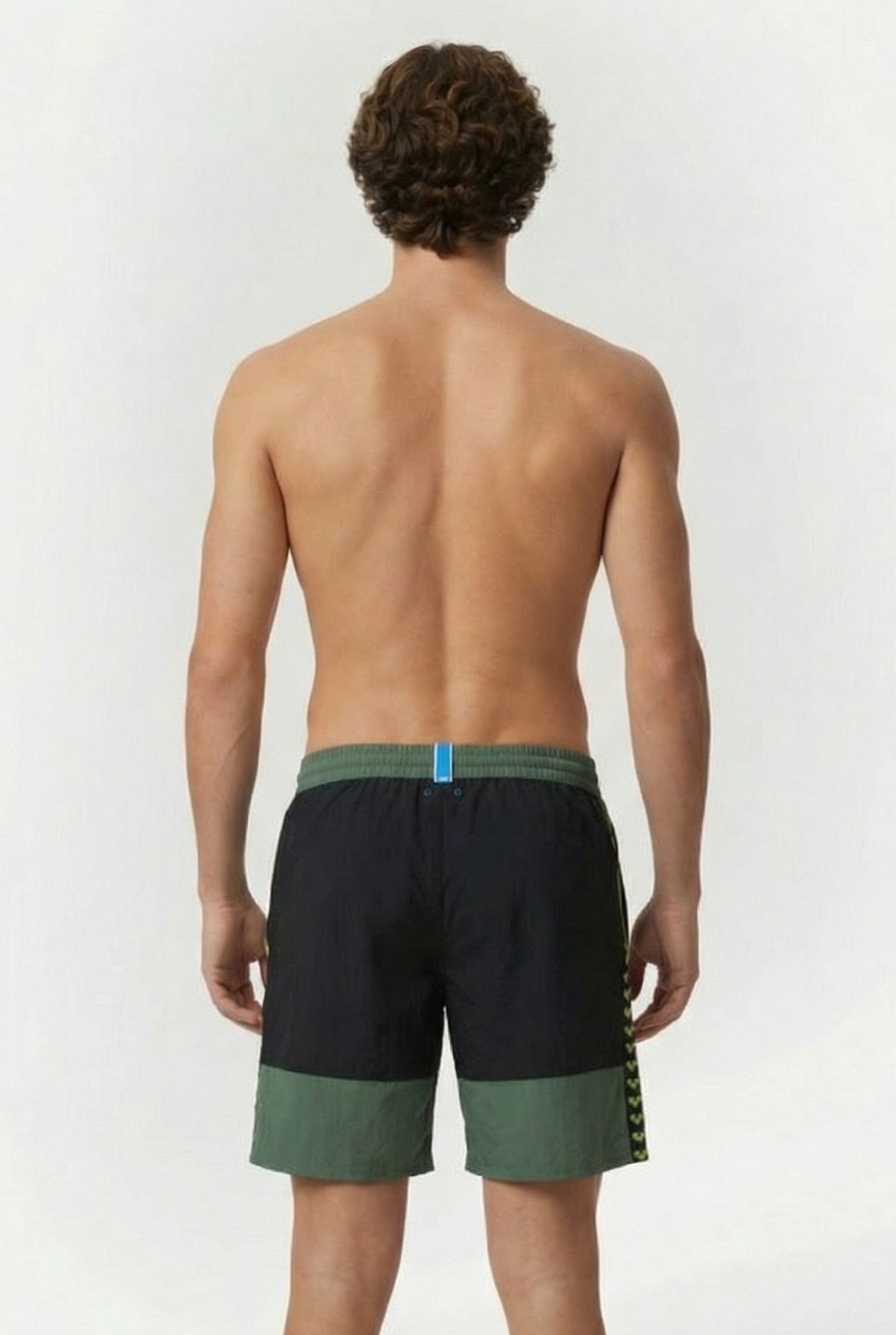 MEN'S ARENA TEAM STRIPE BERMUDA PANEL BLACK-SAGE-SOFT GREEN 2