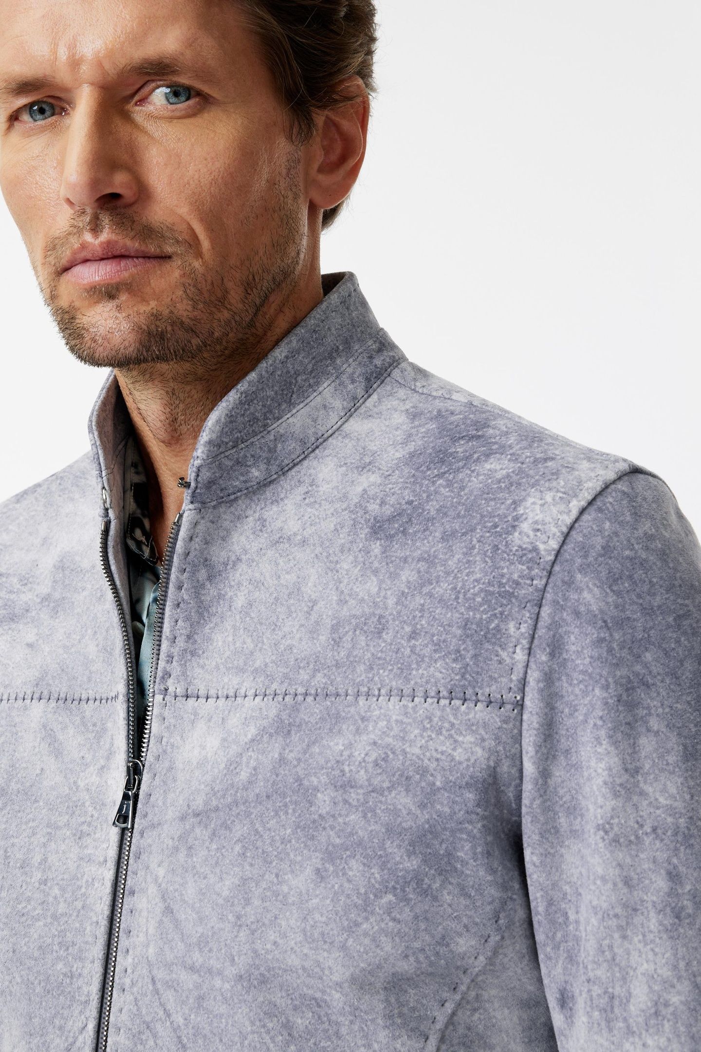 SLIM FIT ZIP FRONT JACKET WITH ARTISAN S HIBISCUS 3