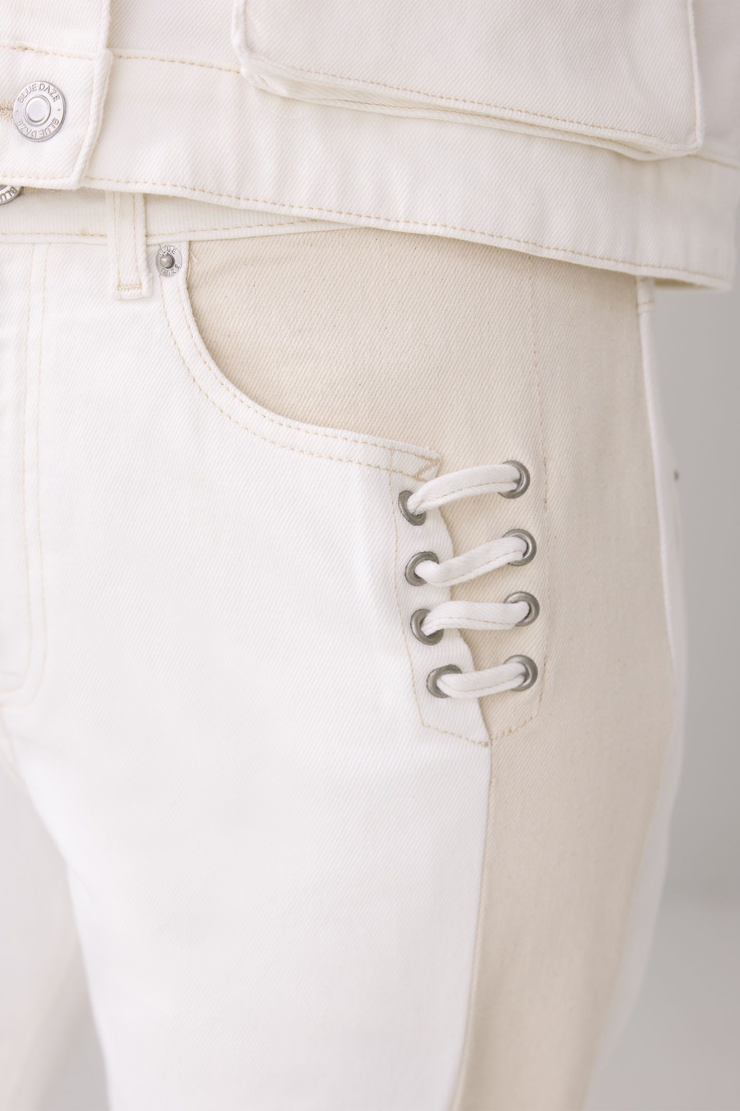 MOM'S FIT JEANS COMFI COTTON TWILL WHITE DENIM 4